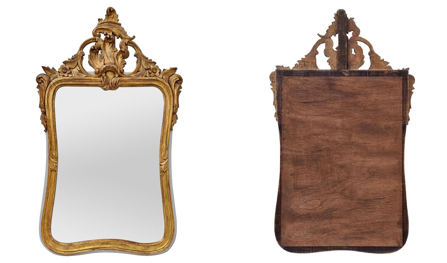 Rare French Antique Giltwood Mirror Louis XV Baroque Style, circa 1930  For Sale 3