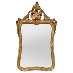 Rare French Antique Giltwood Mirror Louis XV Baroque Style, circa 1930 