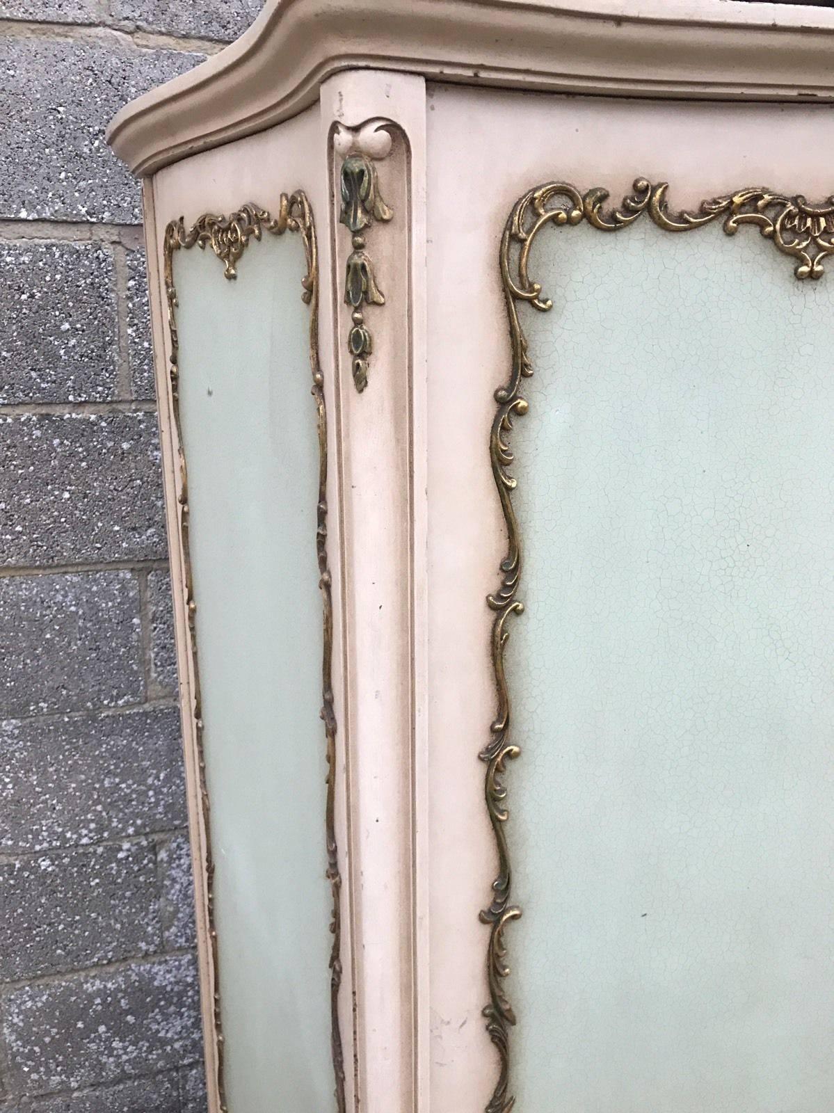 Rare French Antique, Vintage Original Paint Armoire, Four-Door, Suite In Good Condition For Sale In Lingfield, West Sussex