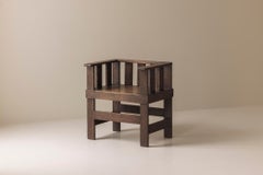 Rare French armchair in solid oak, early 1930s.