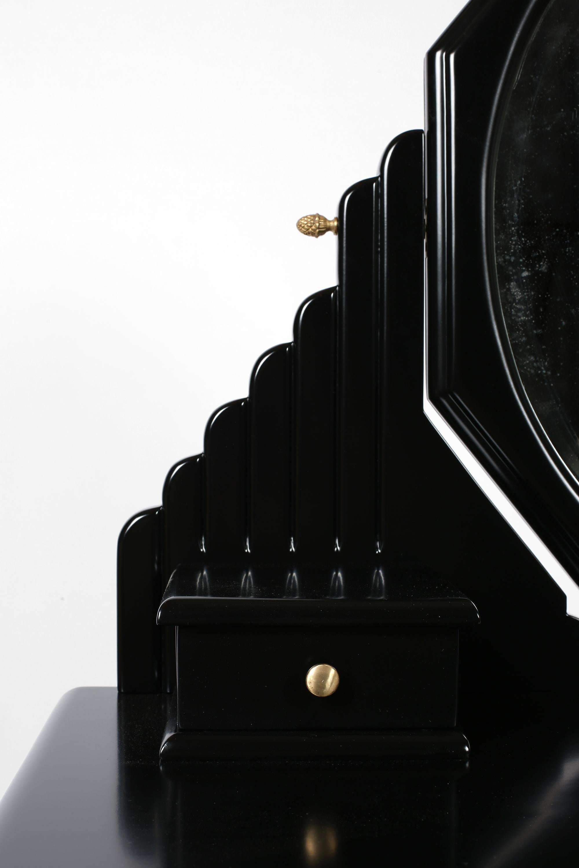 Rare French Art Deco Atelier Martine Black Lacquer Dressing Table For Sale 13