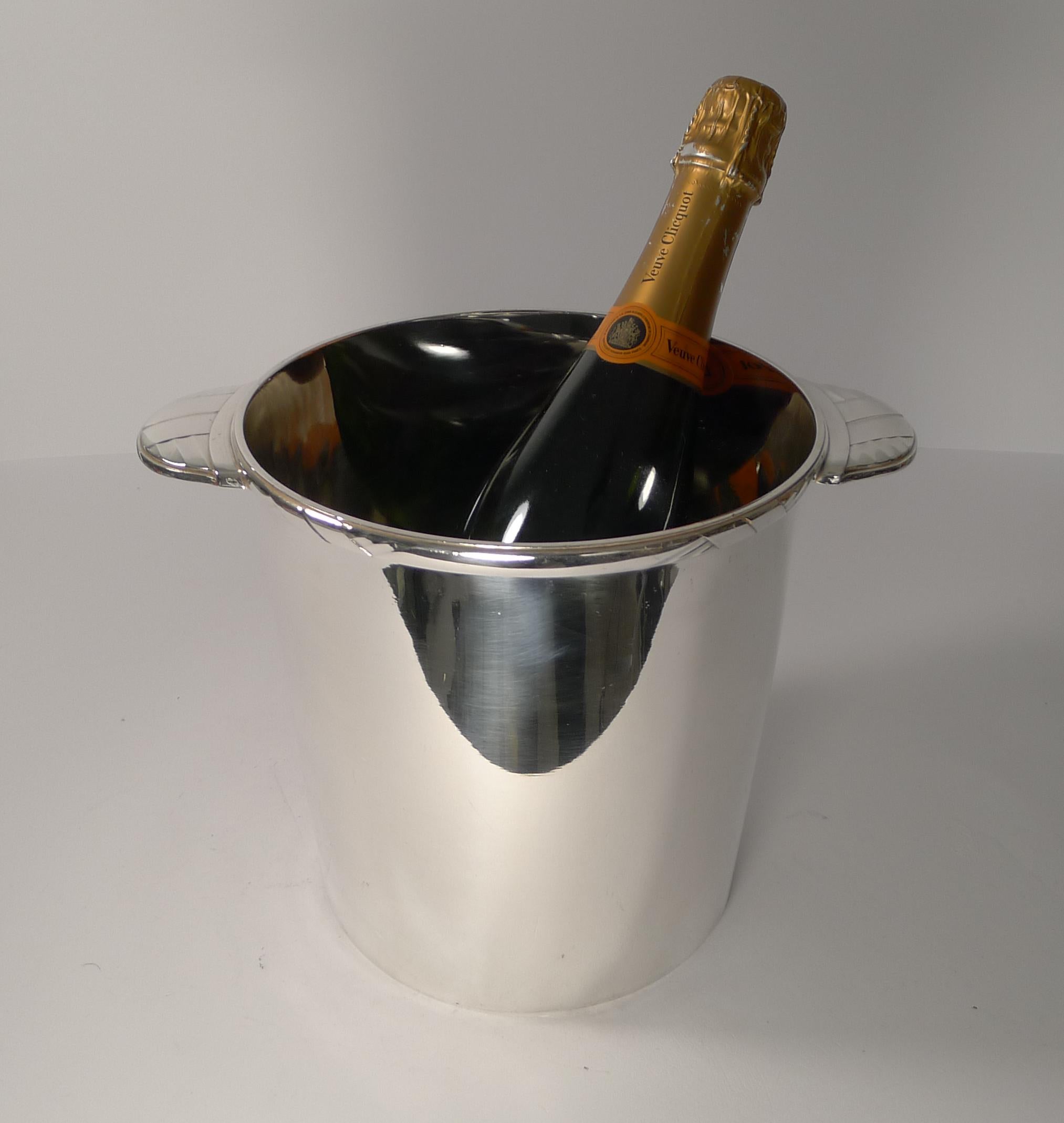 Rare French Art Deco Champagne Bucket or Wine Cooler by Ercuis, Paris 4