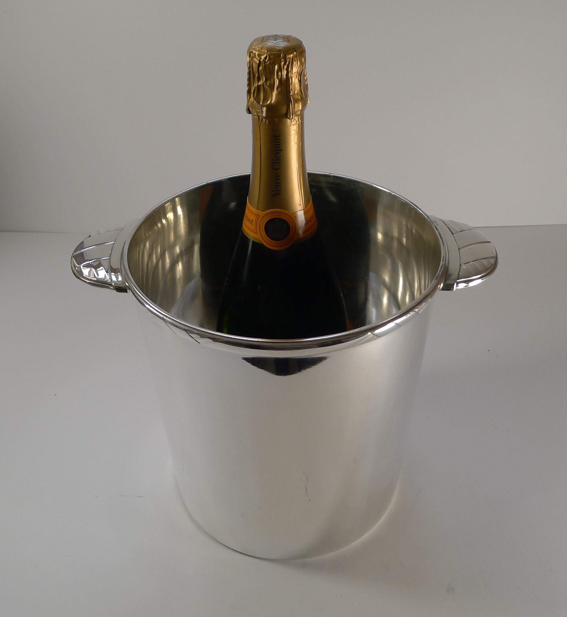 Rare French Art Deco Champagne Bucket / Wine Cooler by Ercuis, Paris 4