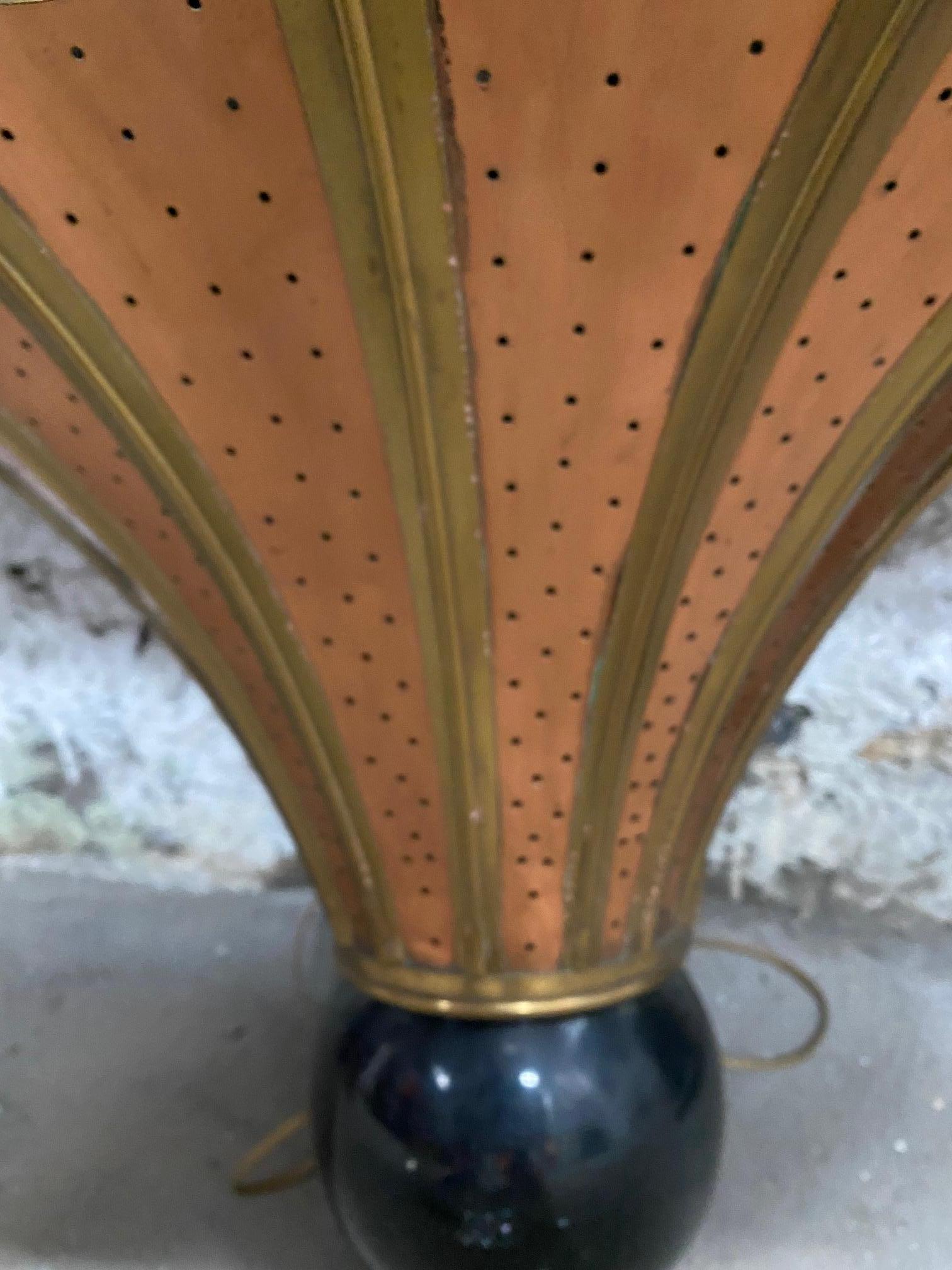 Rare French Art Deco Copper Demi Lune Console For Sale 9