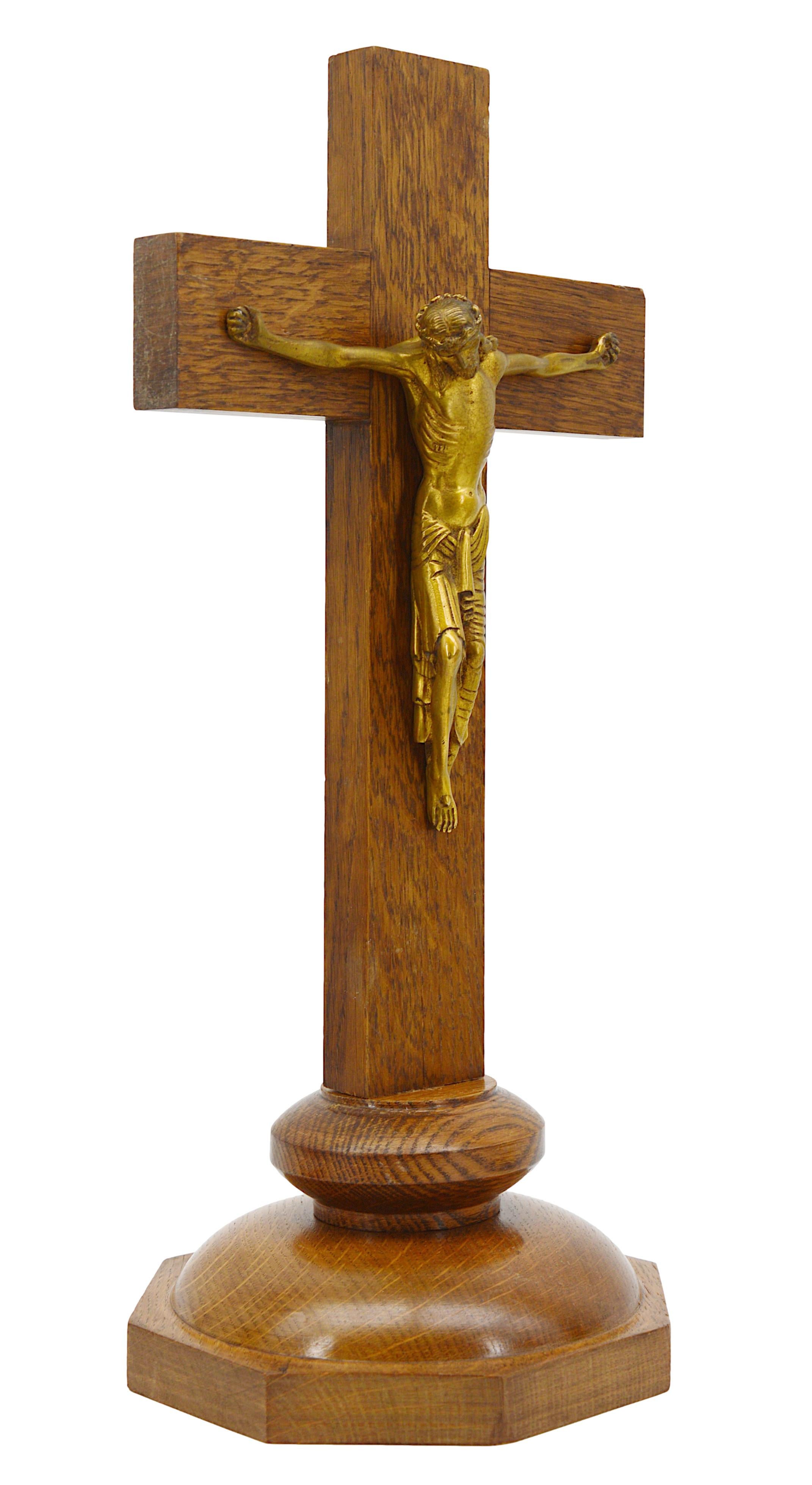 Rare French Art Deco Crucifix, 1920, Poor Clares In Good Condition For Sale In Saint-Amans-des-Cots, FR