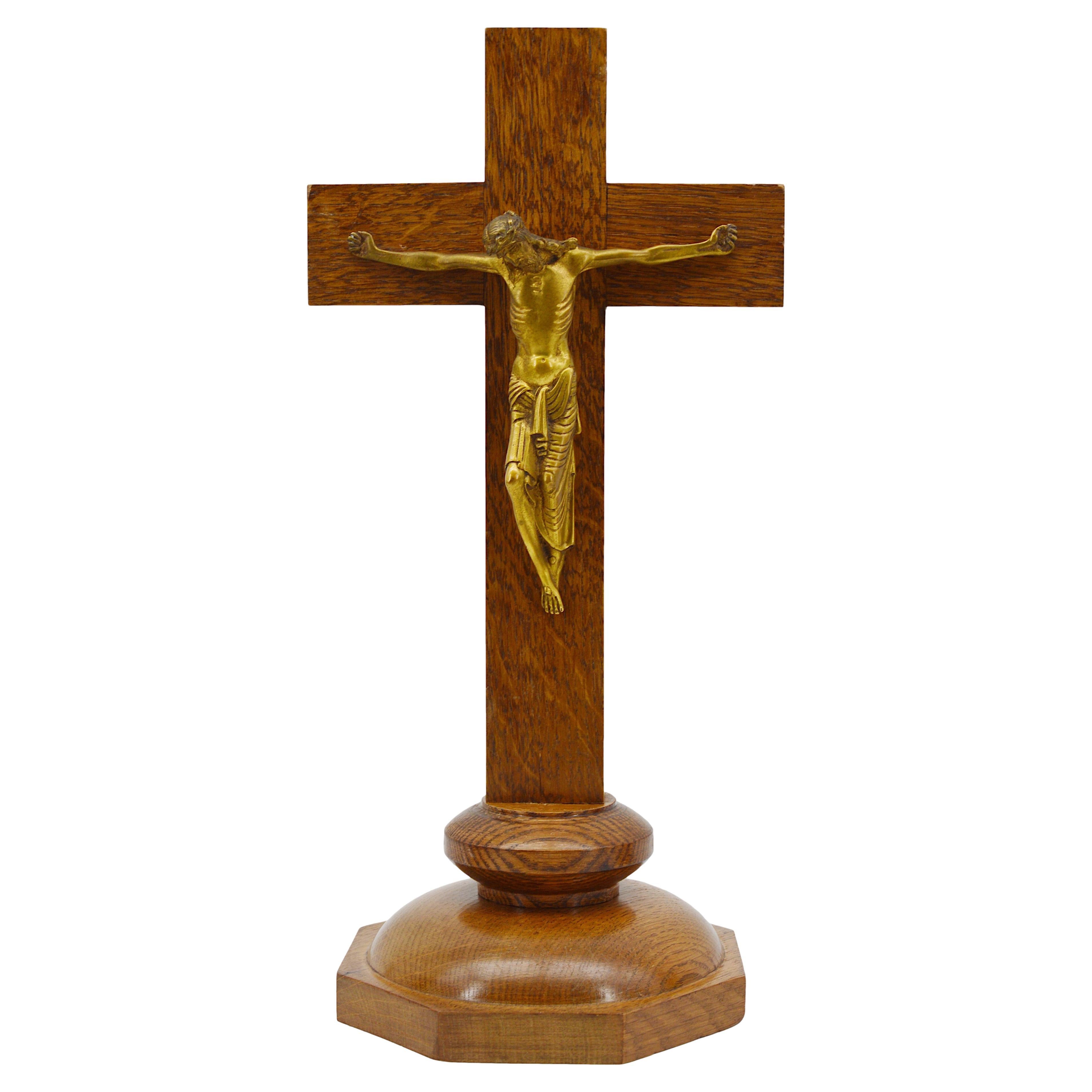 Rare French Art Deco Crucifix, 1920, Poor Clares