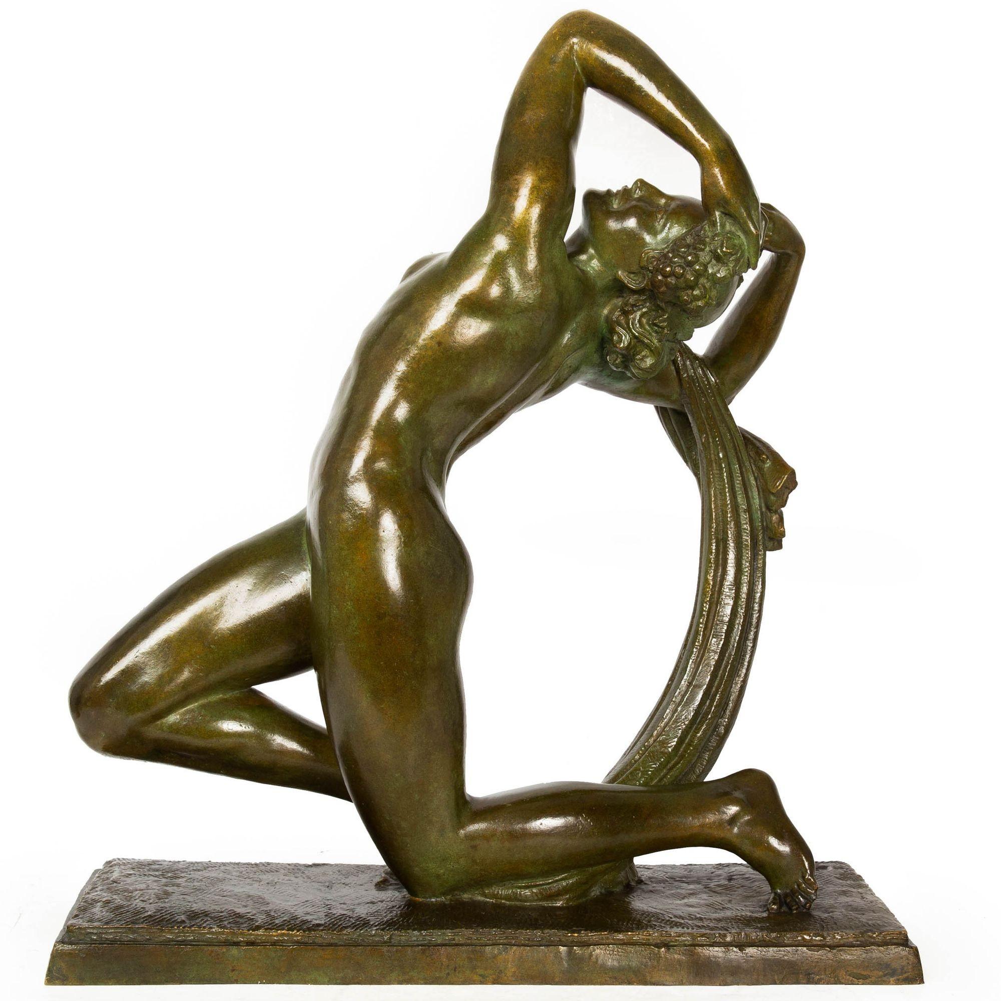 Rare French Art Deco “Female Dancer” by Pierre Le Faguays ca. 1930 In Good Condition For Sale In Shippensburg, PA