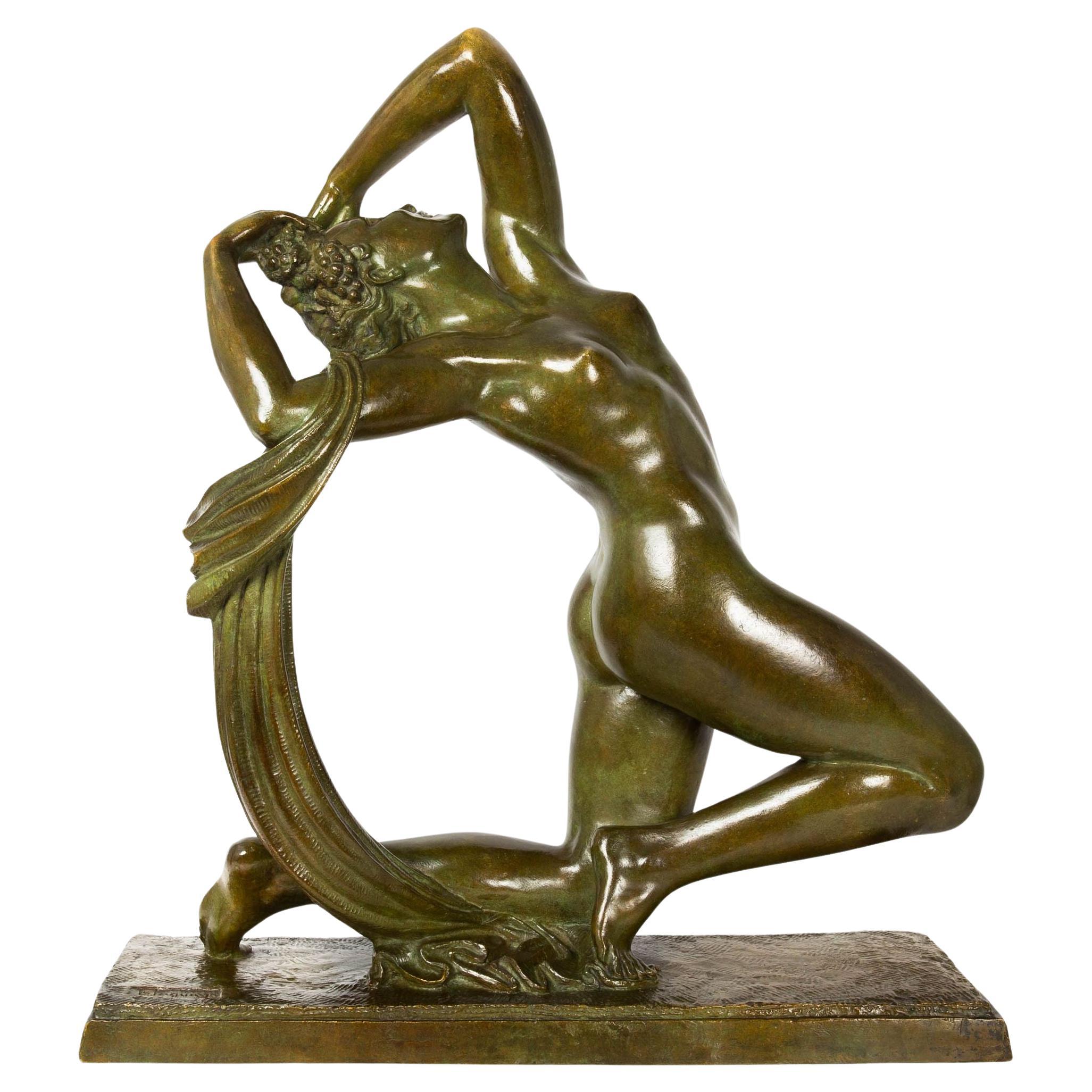 Rare danseuse française Art déco par Pierre Le Faguays, vers 1930 en vente