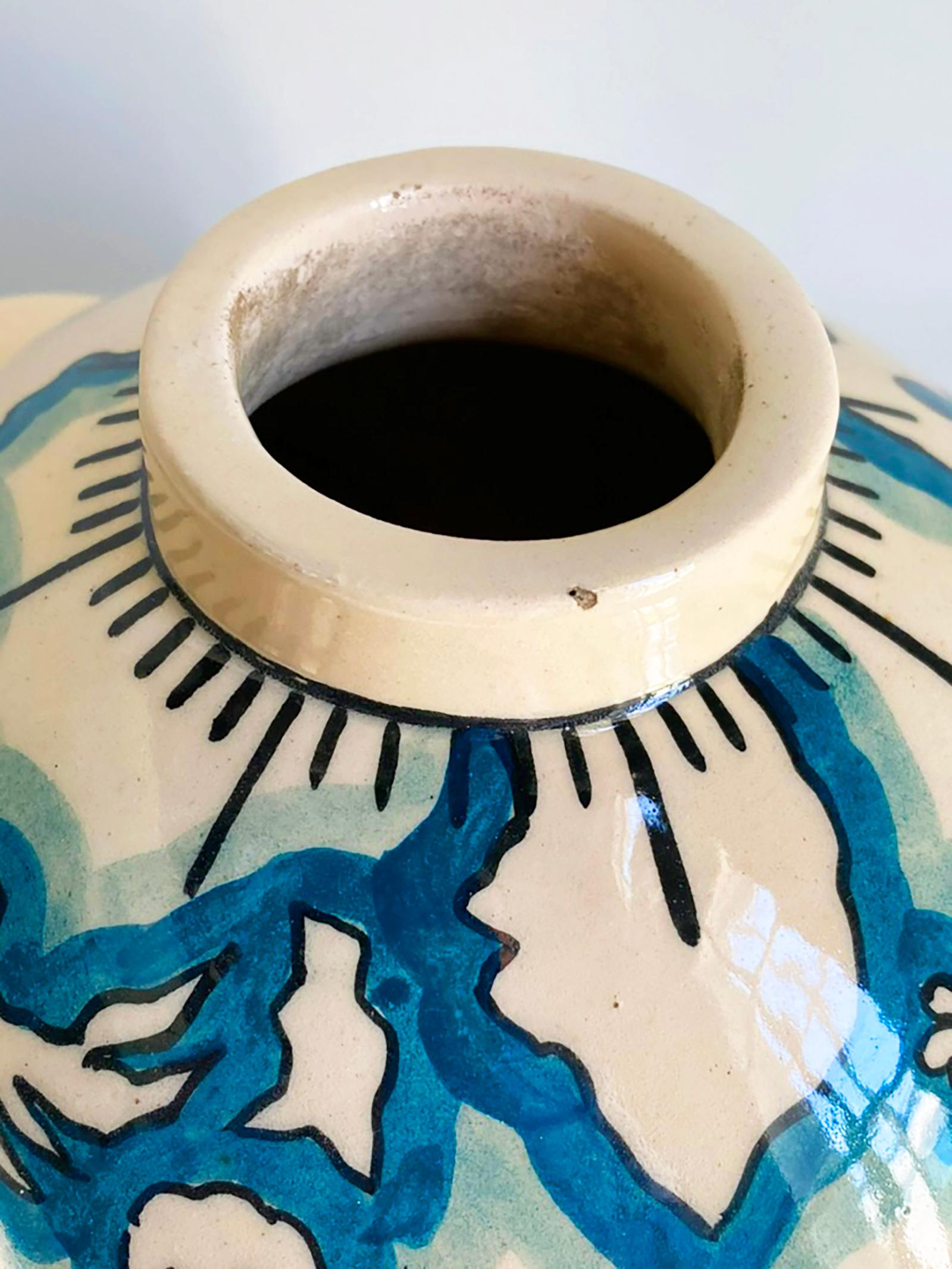 Rare French Art Deco Globe Vase by Robert Lallemant In Good Condition For Sale In Minneapolis, MN