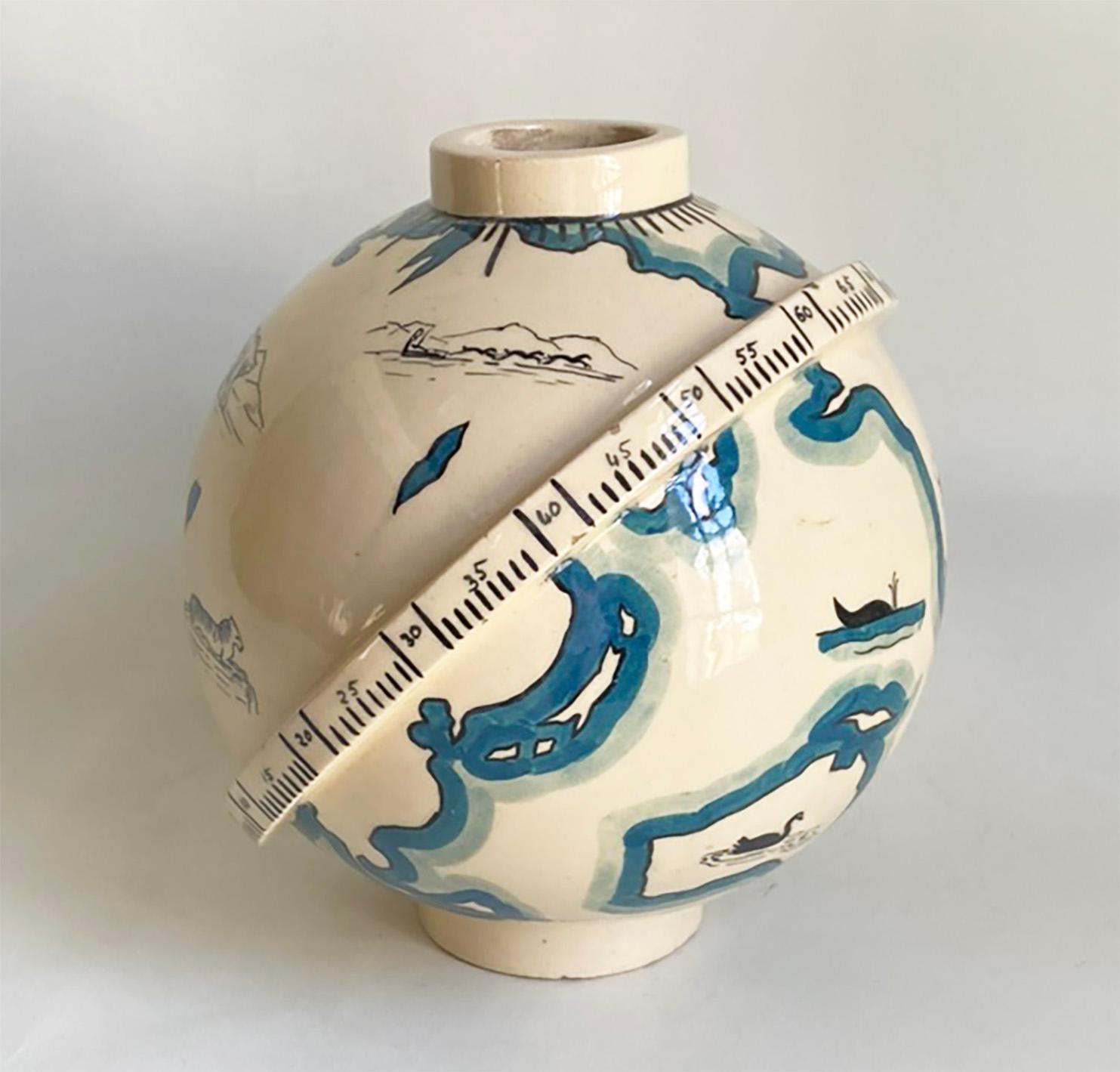 Rare French Art Deco Globe Vase by Robert Lallemant For Sale 1