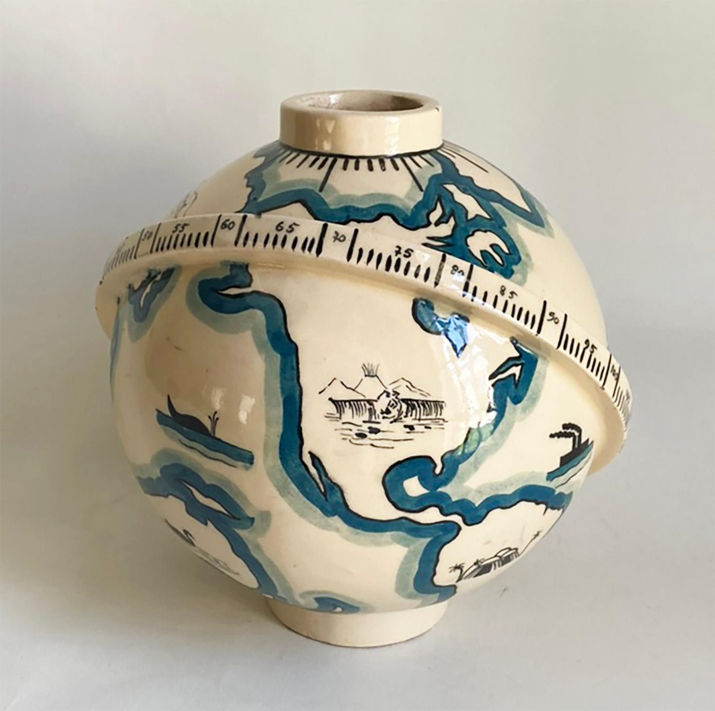 Rare French Art Deco Globe Vase by Robert Lallemant For Sale 3