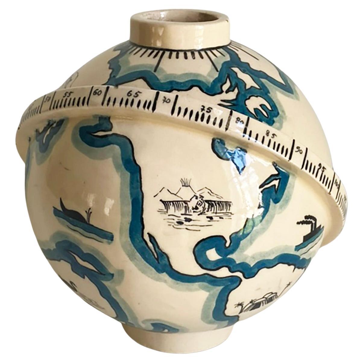 Rare French Art Deco Globe Vase by Robert Lallemant