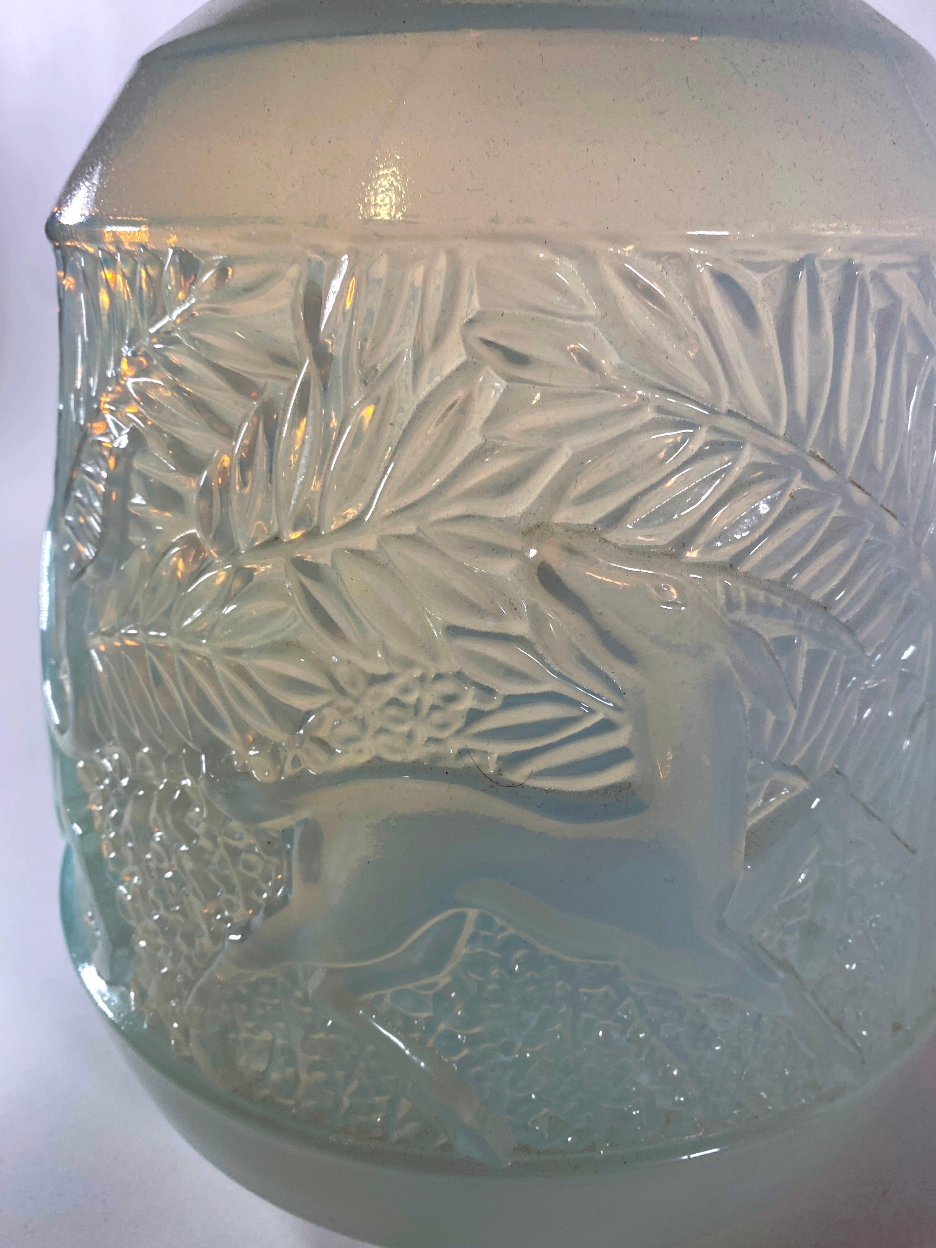 Rare French Art Deco Iridescent Glass Vase, Etling For Sale 1