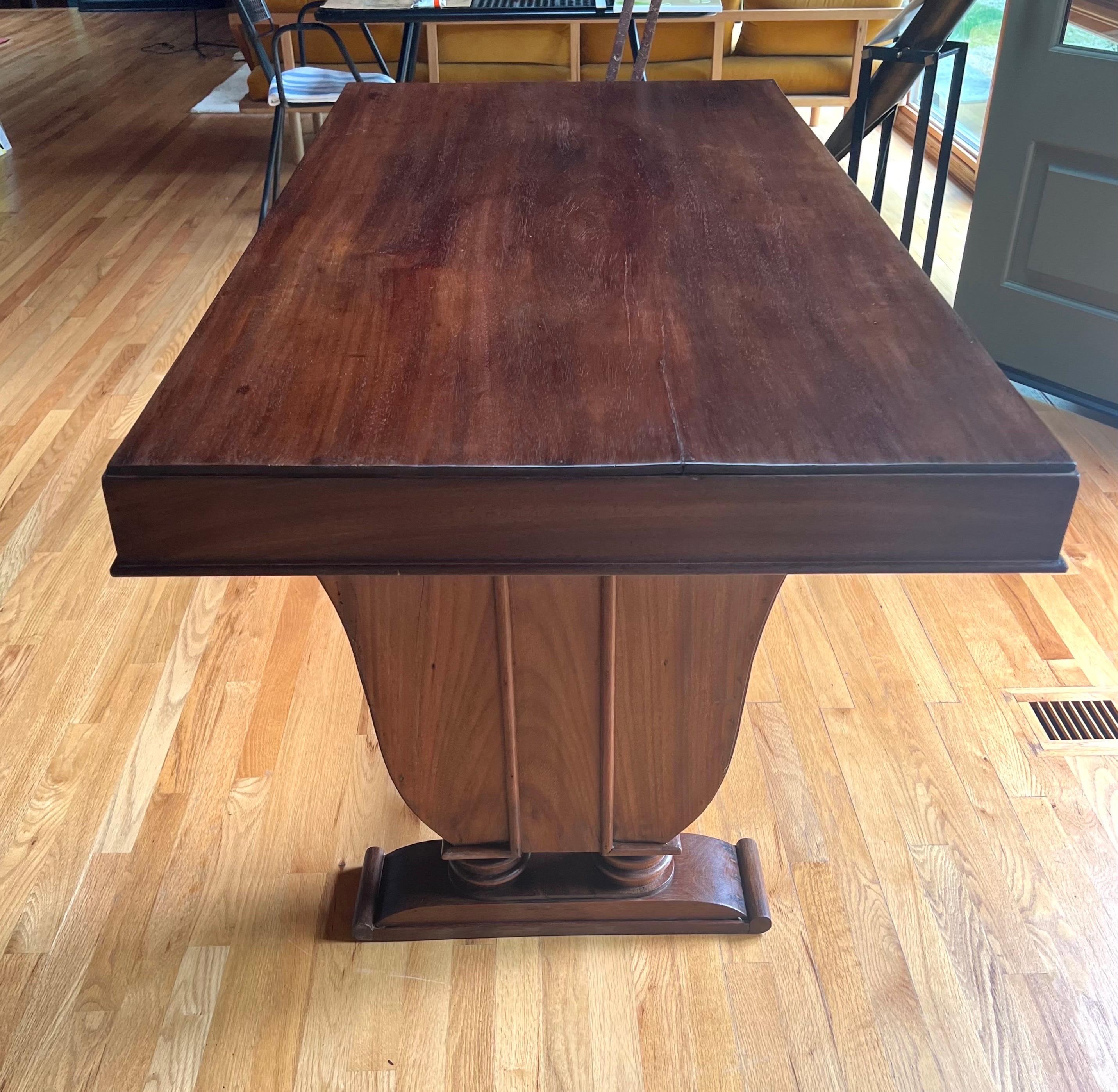 Rare French Art Deco Writing Table / Desk in Teak c. 1925, style of Andre Groult For Sale 6
