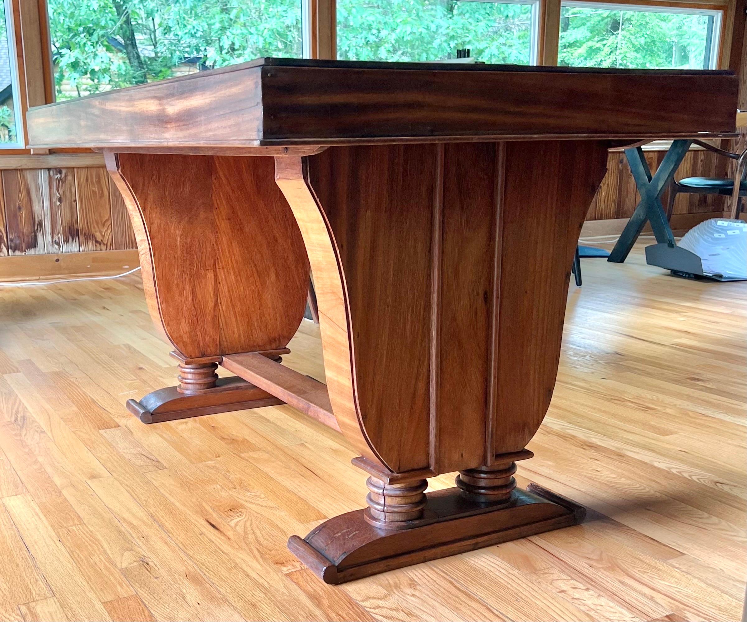 Hand-Crafted Rare French Art Deco Writing Table / Desk in Teak c. 1925, style of Andre Groult For Sale