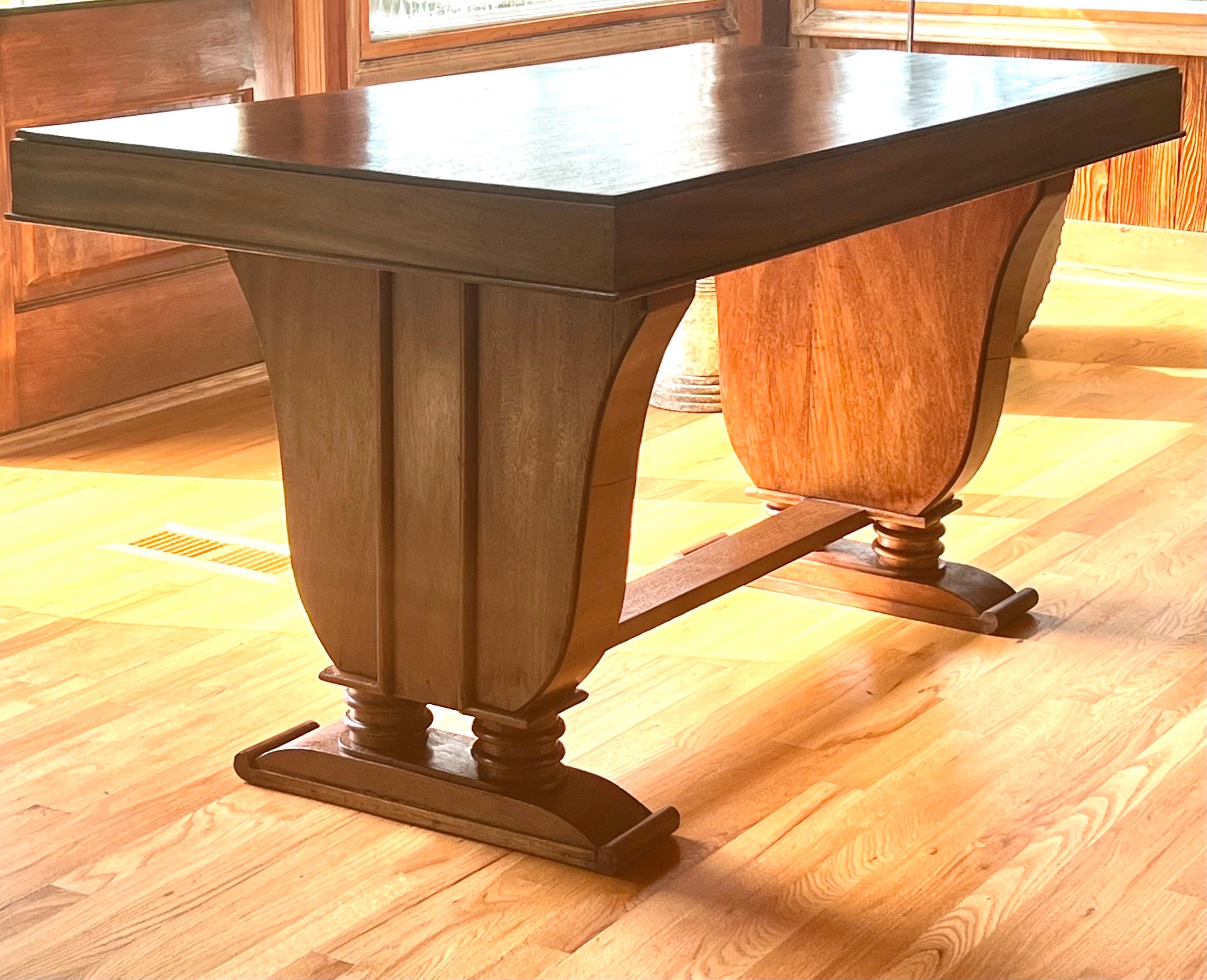 Rare French Art Deco Writing Table / Desk in Teak c. 1925, style of Andre Groult In Good Condition For Sale In New York, NY