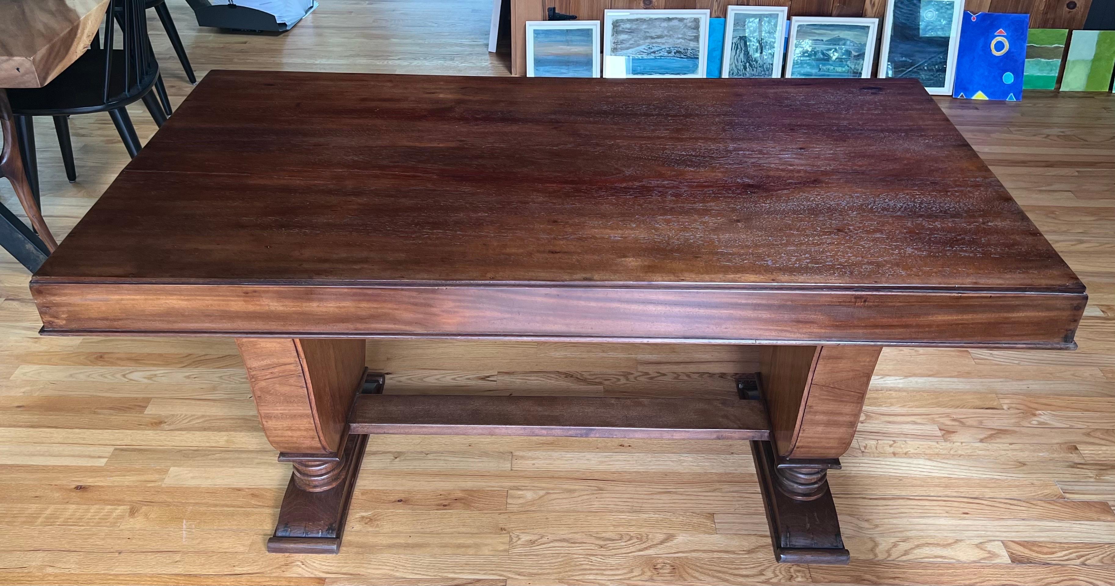 Rare French Art Deco Writing Table / Desk in Teak c. 1925, style of Andre Groult For Sale 2