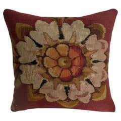 Rare French Aubusson Tapestry Pillow, 18th Century