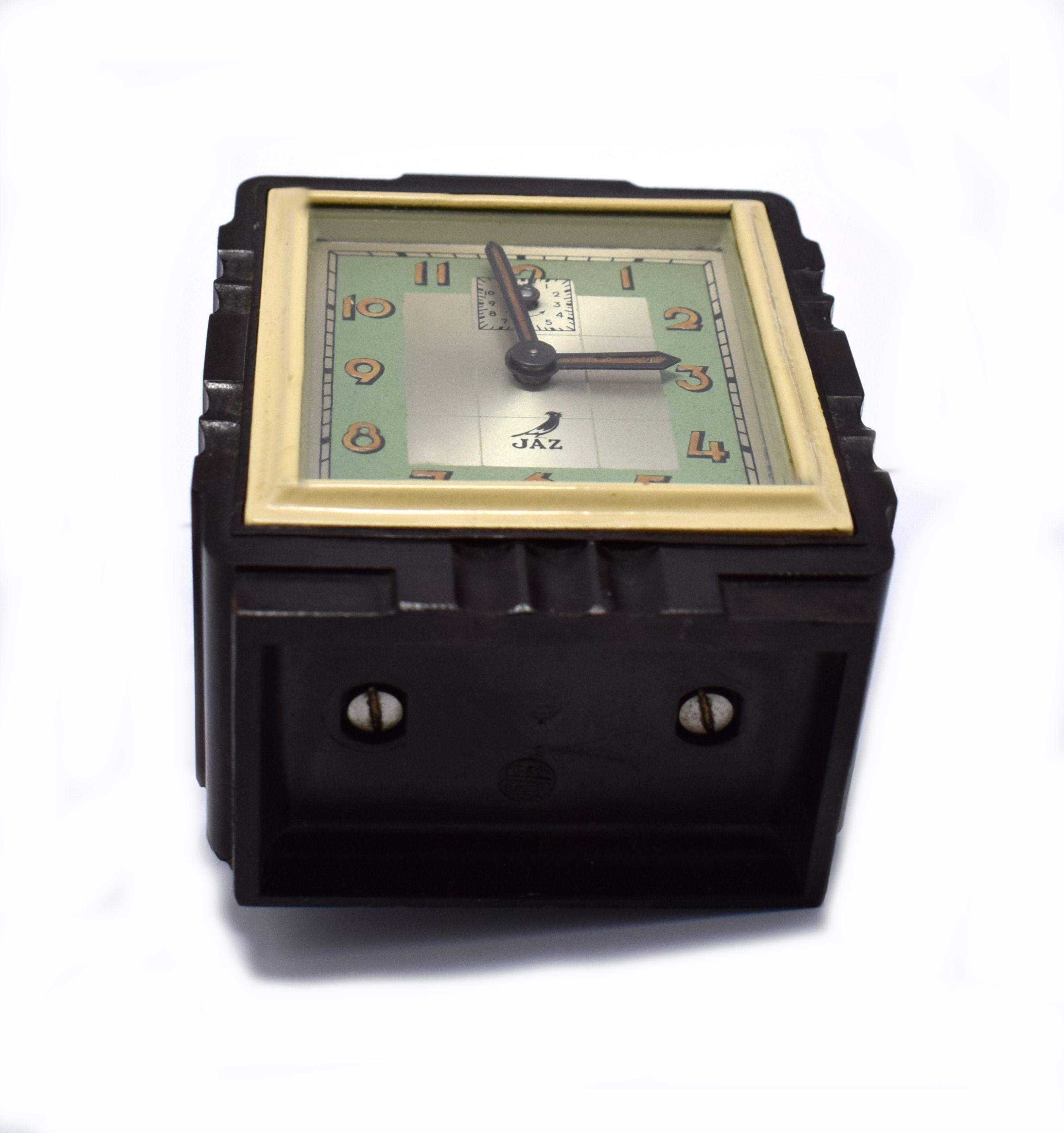 20th Century Rare French Bakelite Miniature Alarm Clock by JAZ
