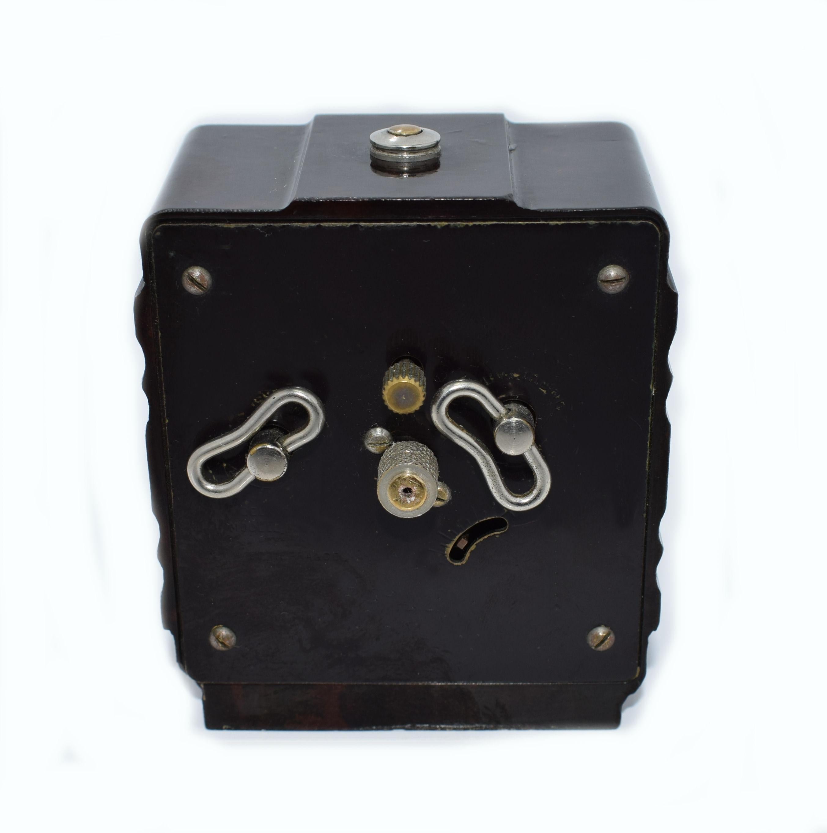 Rare French Bakelite Miniature Alarm Clock by JAZ 2