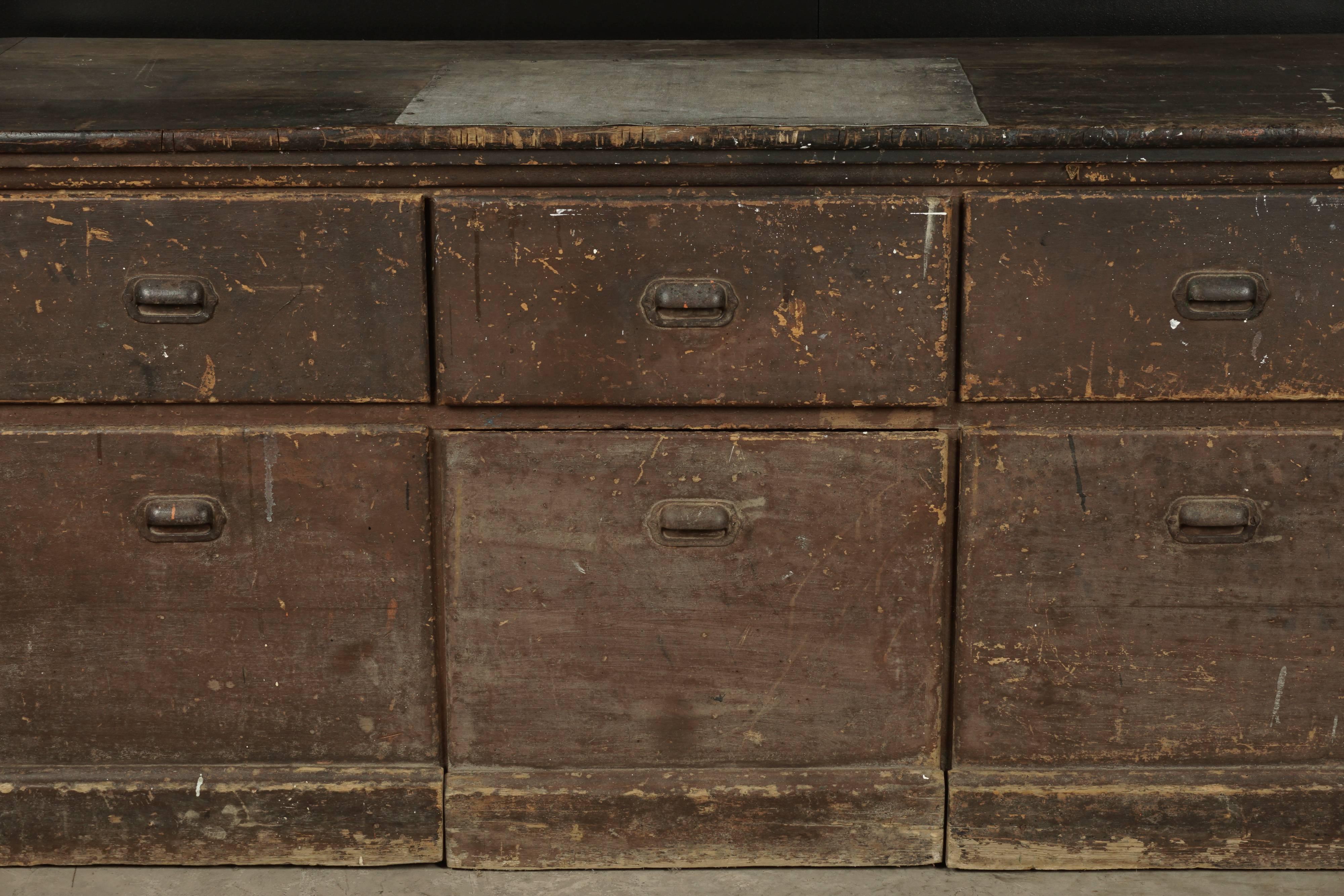 European Rare French Bakery Chest from France, circa 1920