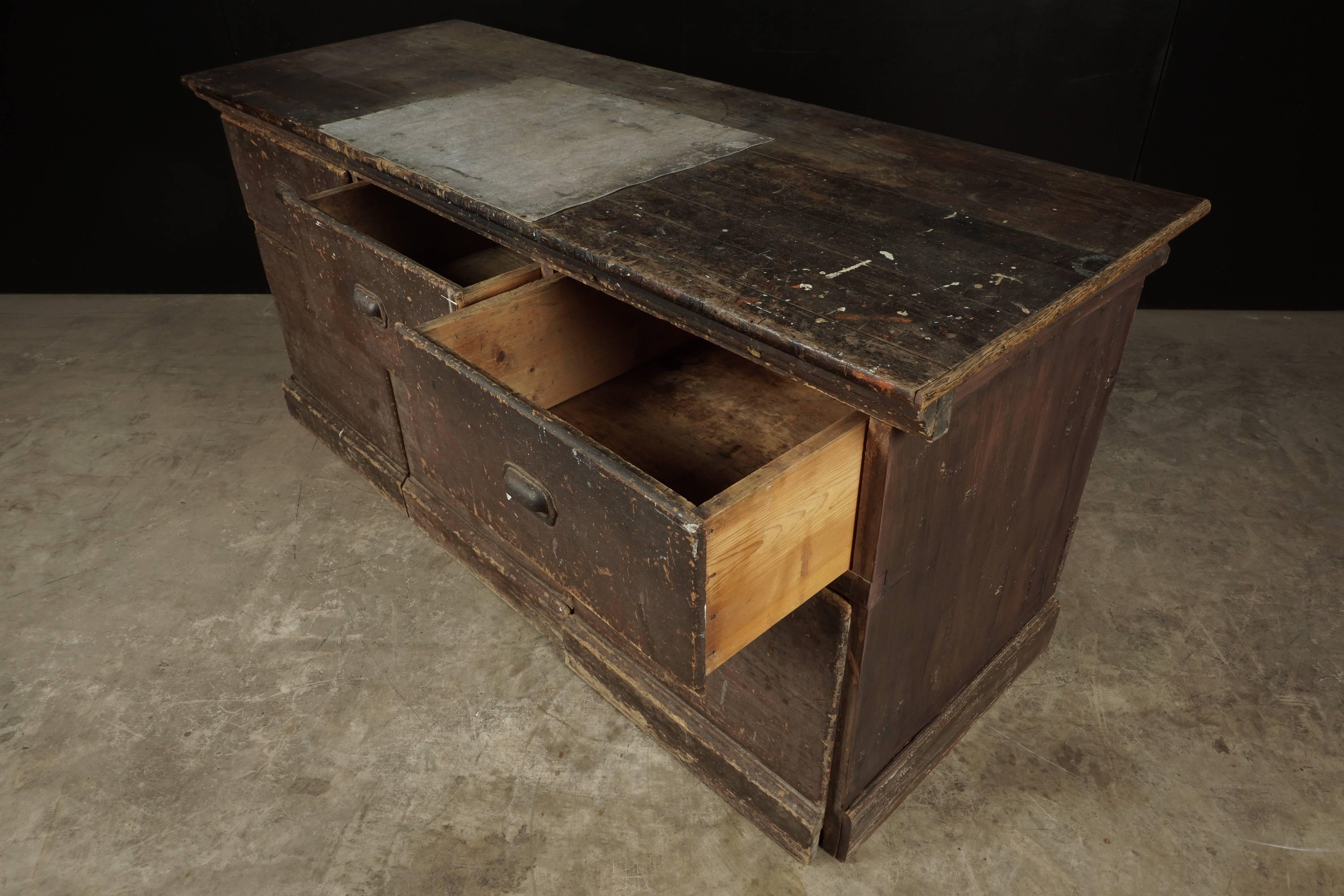 Early 20th Century Rare French Bakery Chest from France, circa 1920