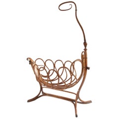 Rare French Bentwood Cradle in the Thonet Style, Late 19th Century