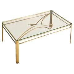 Rara mesa de centro de bronce con motivos de pájaros, de Maison Malabert, década de los 70