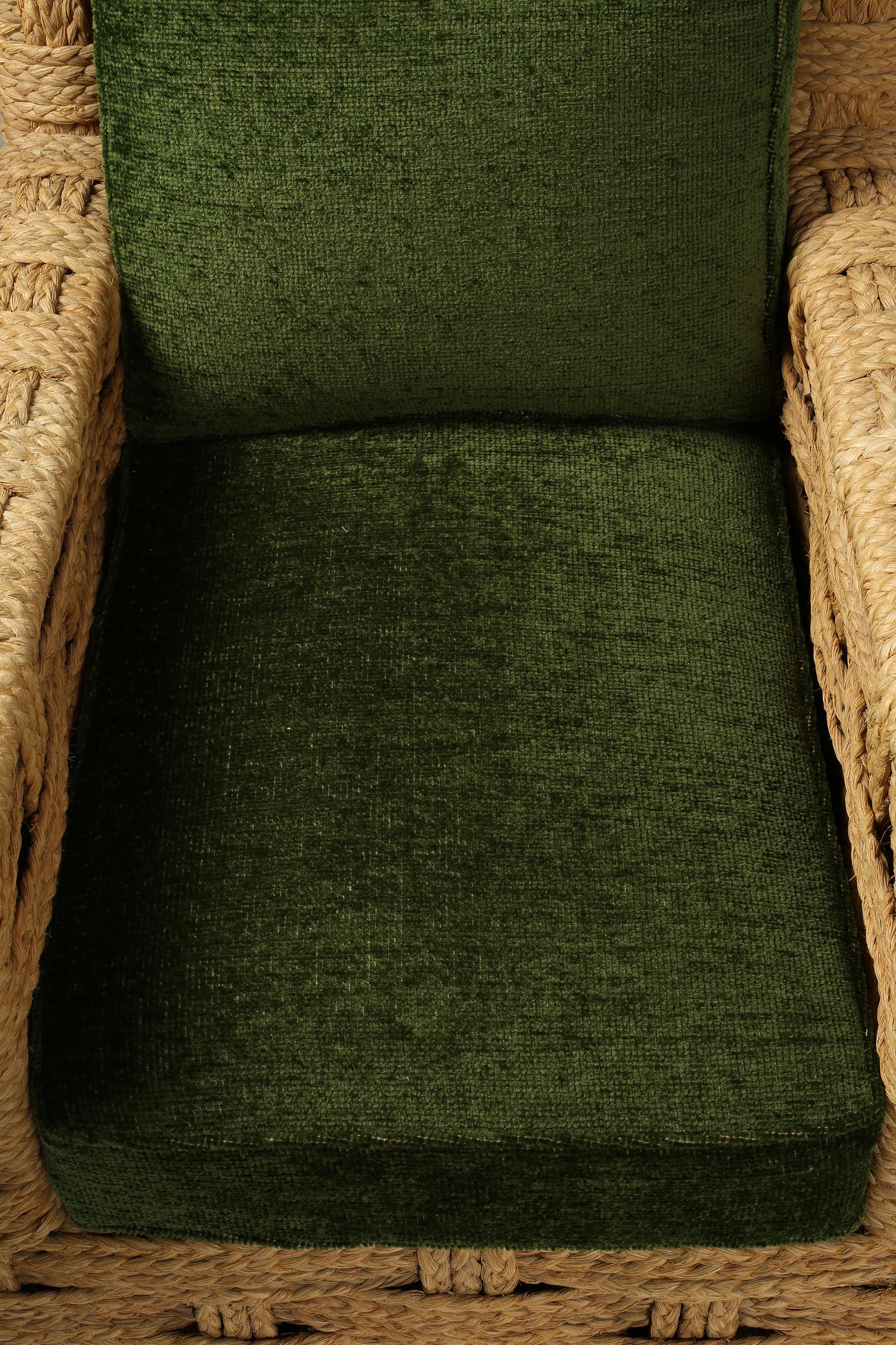Rare fauteuils club en raphia tressé d'Adrien Audoux et Frida Minnet en vente 10