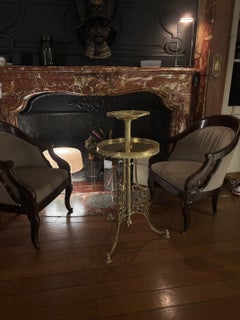 Rare french brass smoking table