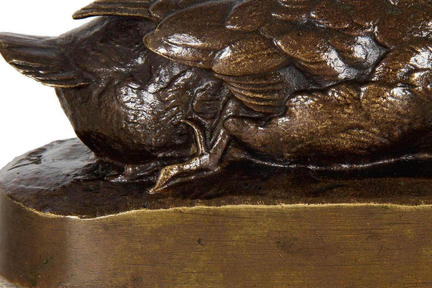 Rare sculpture française en bronze d'un canard ras du cou d'Henri Alfred Jacquemart en vente 5