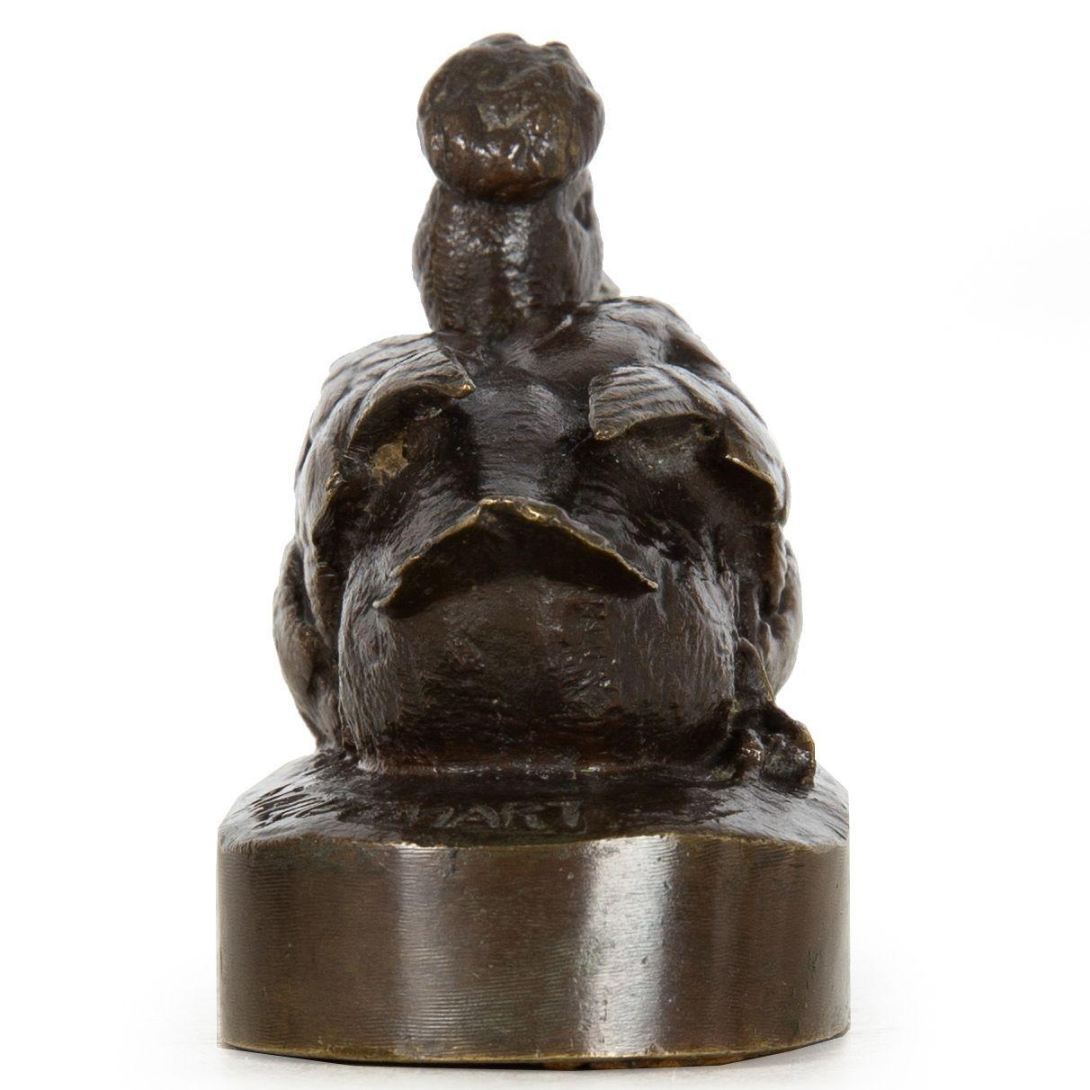 19th Century Rare French Bronze Sculpture “Crested Duck” by Henri Alfred Jacquemart For Sale