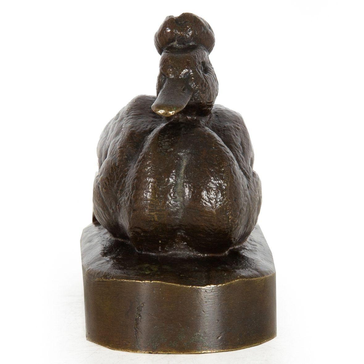 Rare French Bronze Sculpture “Crested Duck” by Henri Alfred Jacquemart For Sale 2