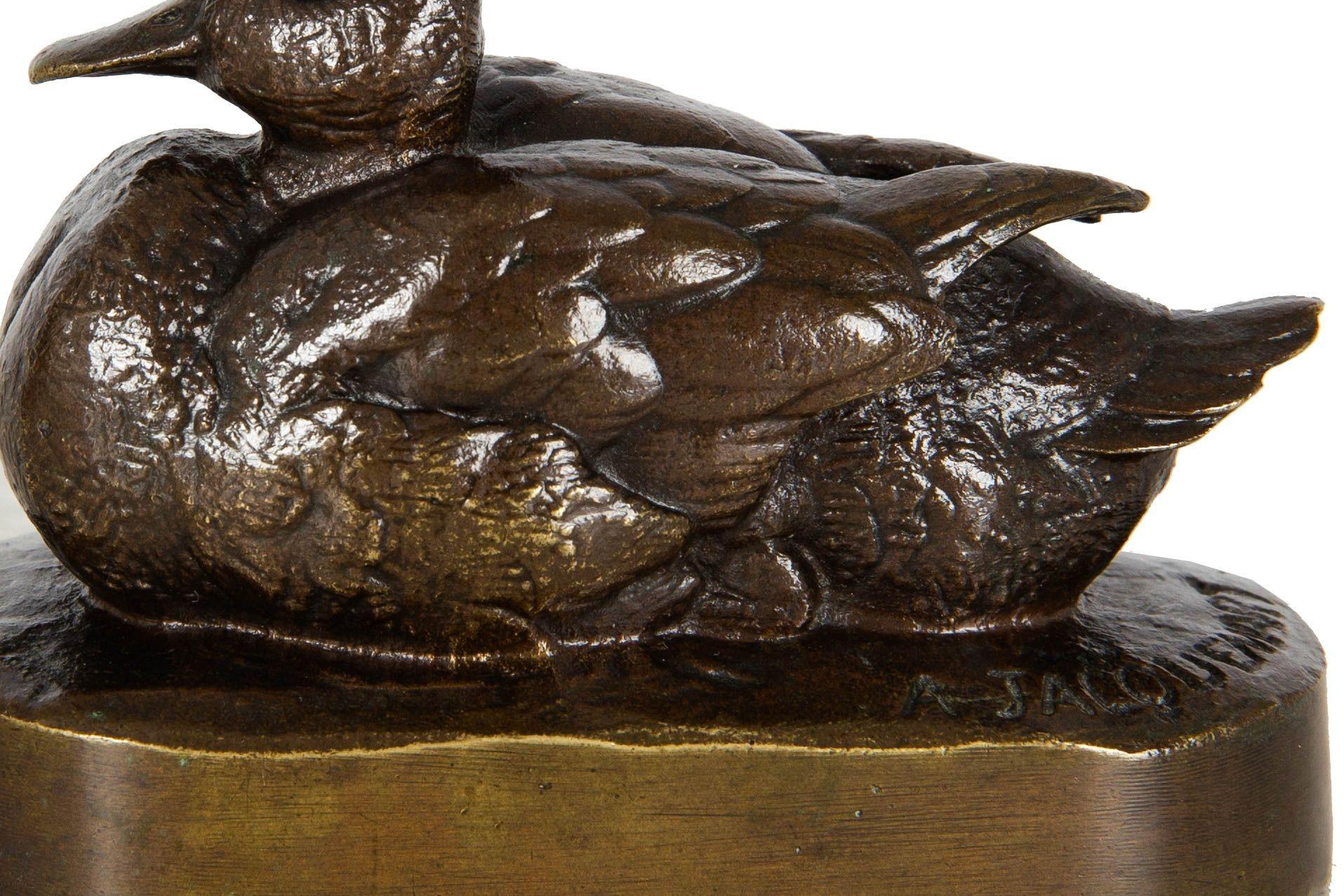Rare sculpture française en bronze d'un canard ras du cou d'Henri Alfred Jacquemart en vente 2