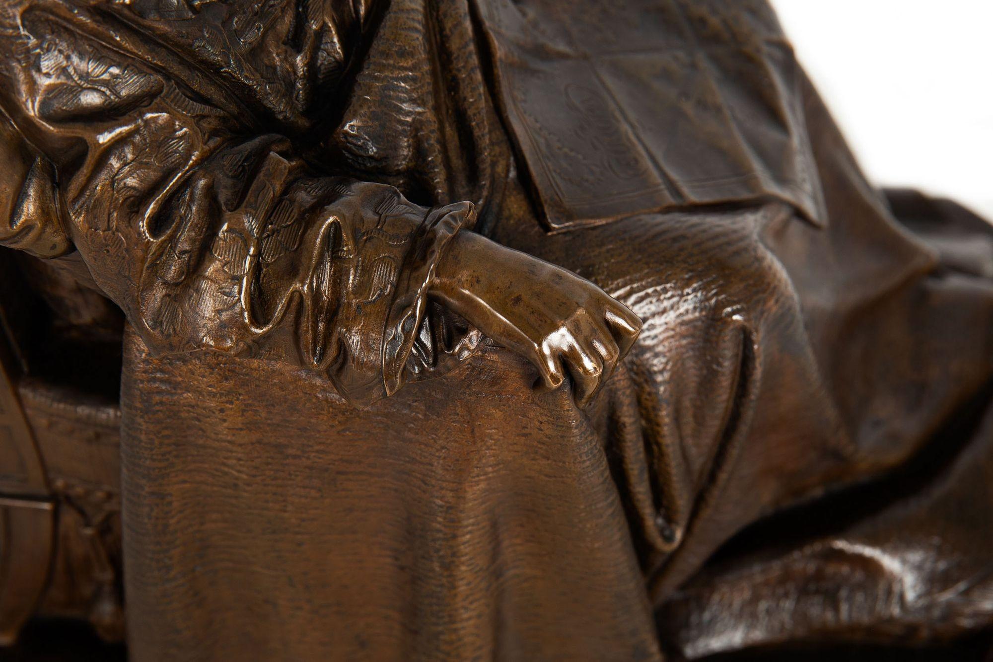 Seltene französische Bronzeskulptur der letzten Tage Napoleons aus Bronze nach Vincenzo Vela im Angebot 8