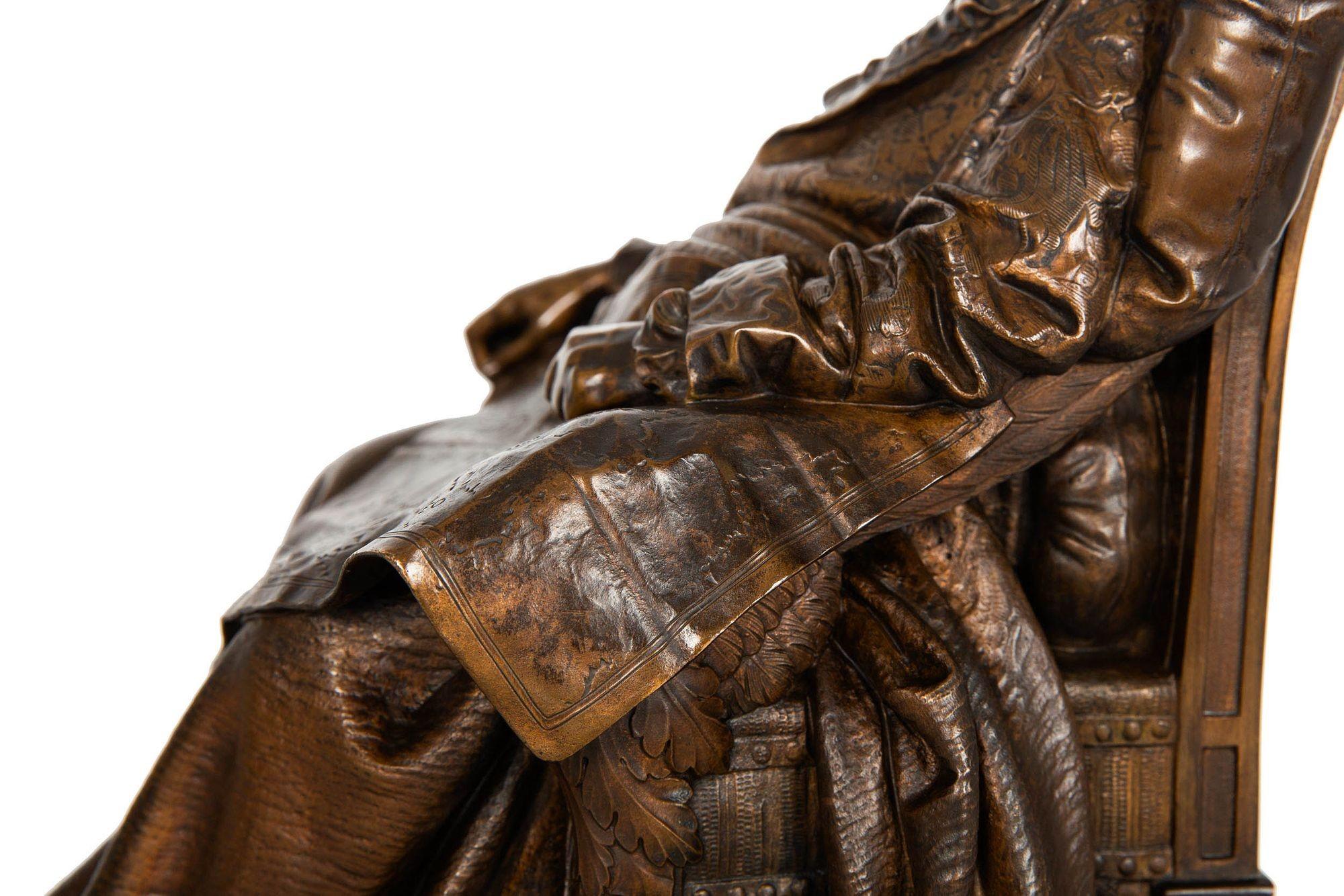Seltene französische Bronzeskulptur der letzten Tage Napoleons aus Bronze nach Vincenzo Vela im Angebot 11