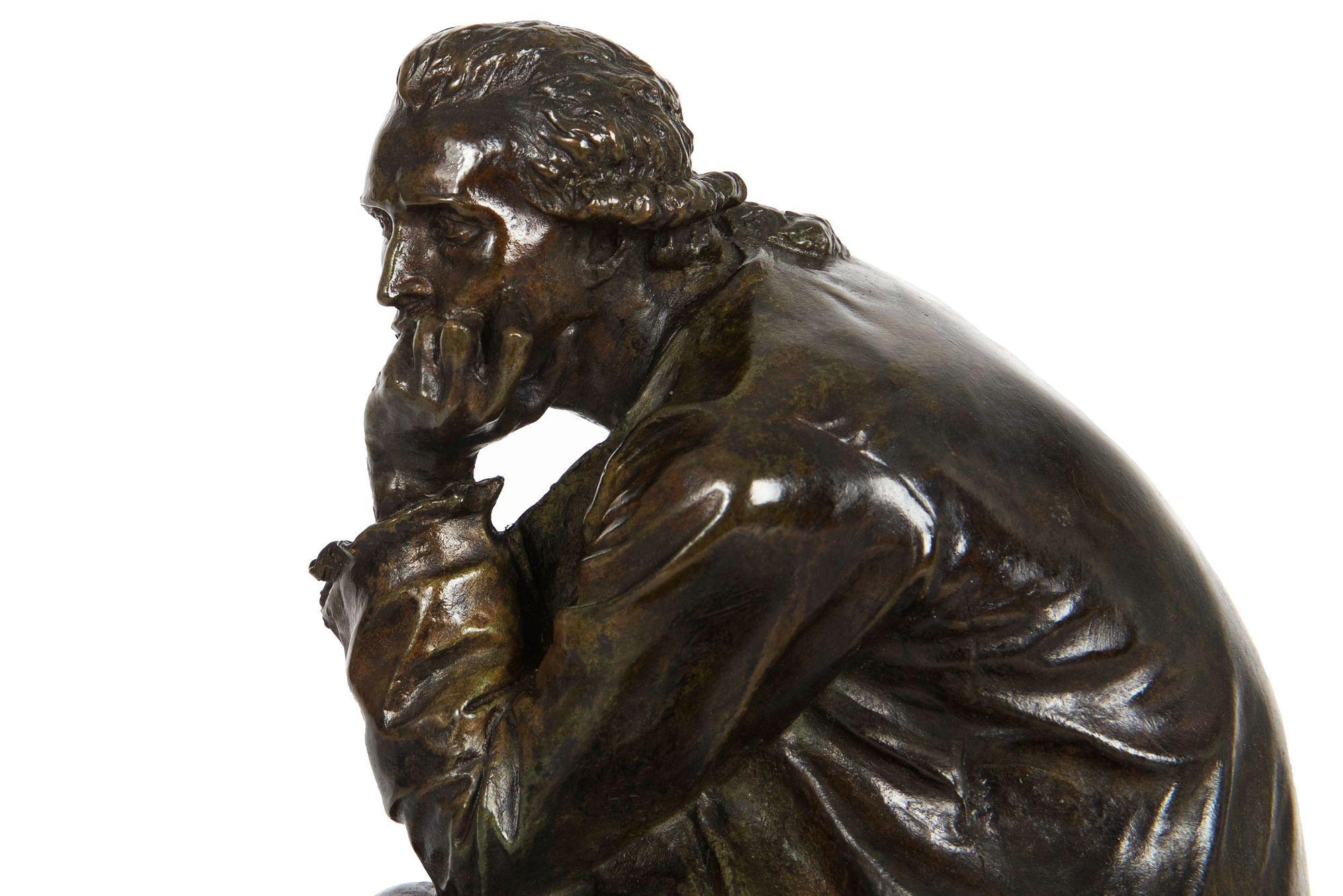 Rare French Bronze Sculpture of Antoine Lavoisier by Aimé-Jules Dalou 4