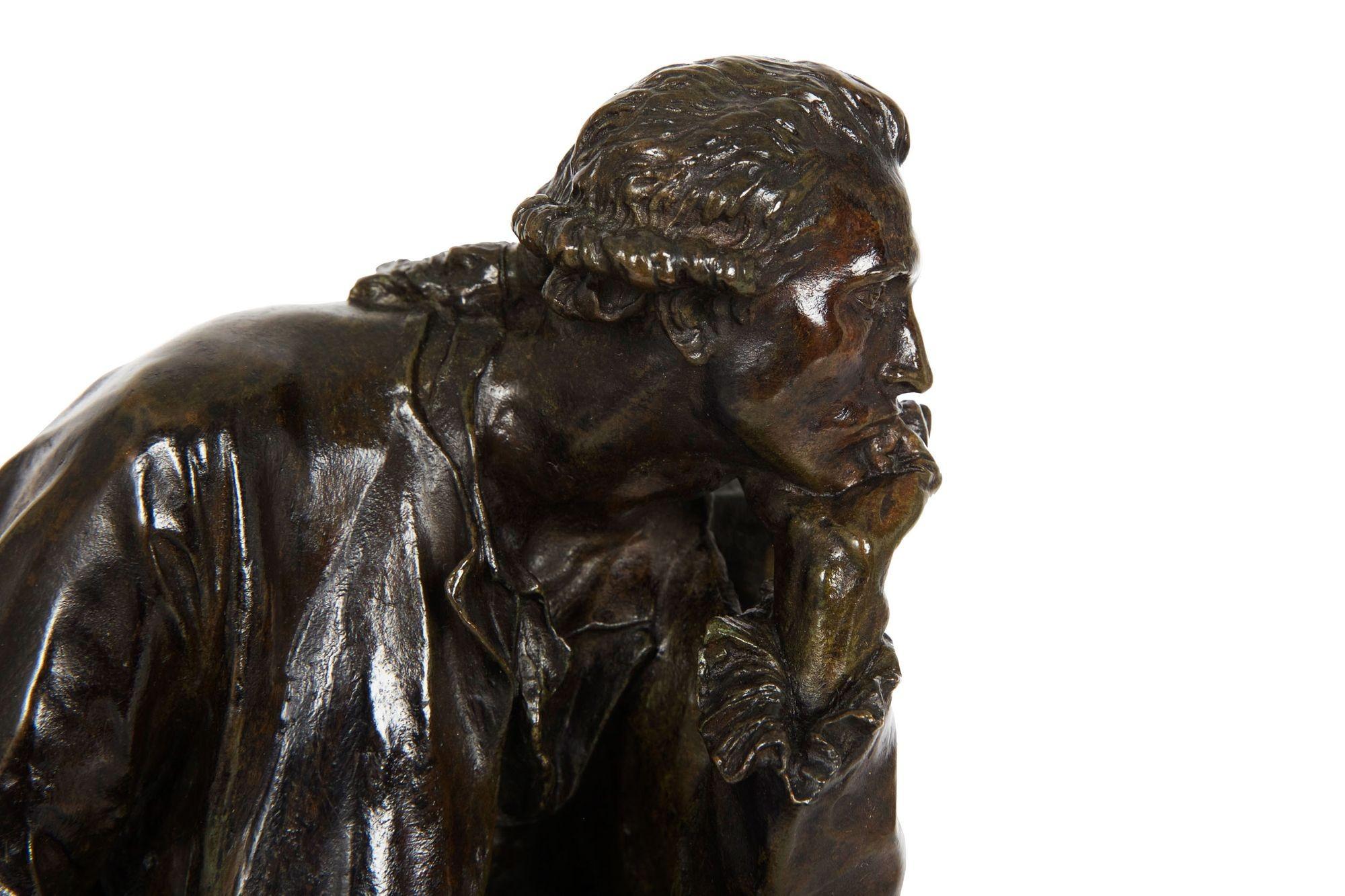 Rare French Bronze Sculpture of Antoine Lavoisier by Aimé-Jules Dalou 5