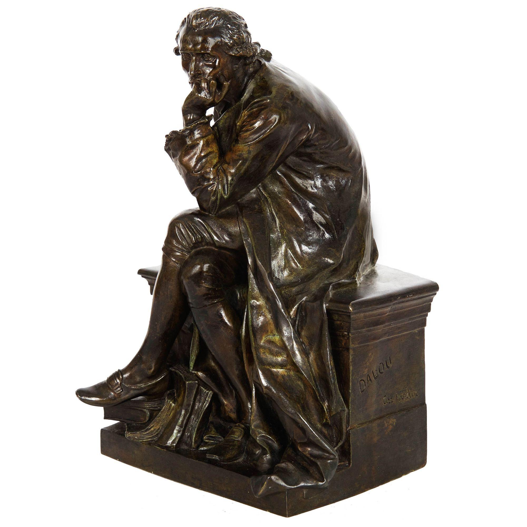 Rare French Bronze Sculpture of Antoine Lavoisier by Aimé-Jules Dalou 10