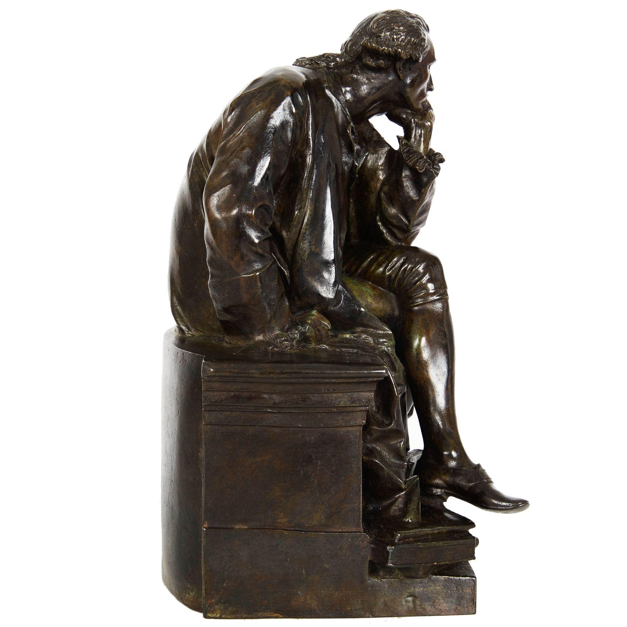 Rare French Bronze Sculpture of Antoine Lavoisier by Aimé-Jules Dalou 11