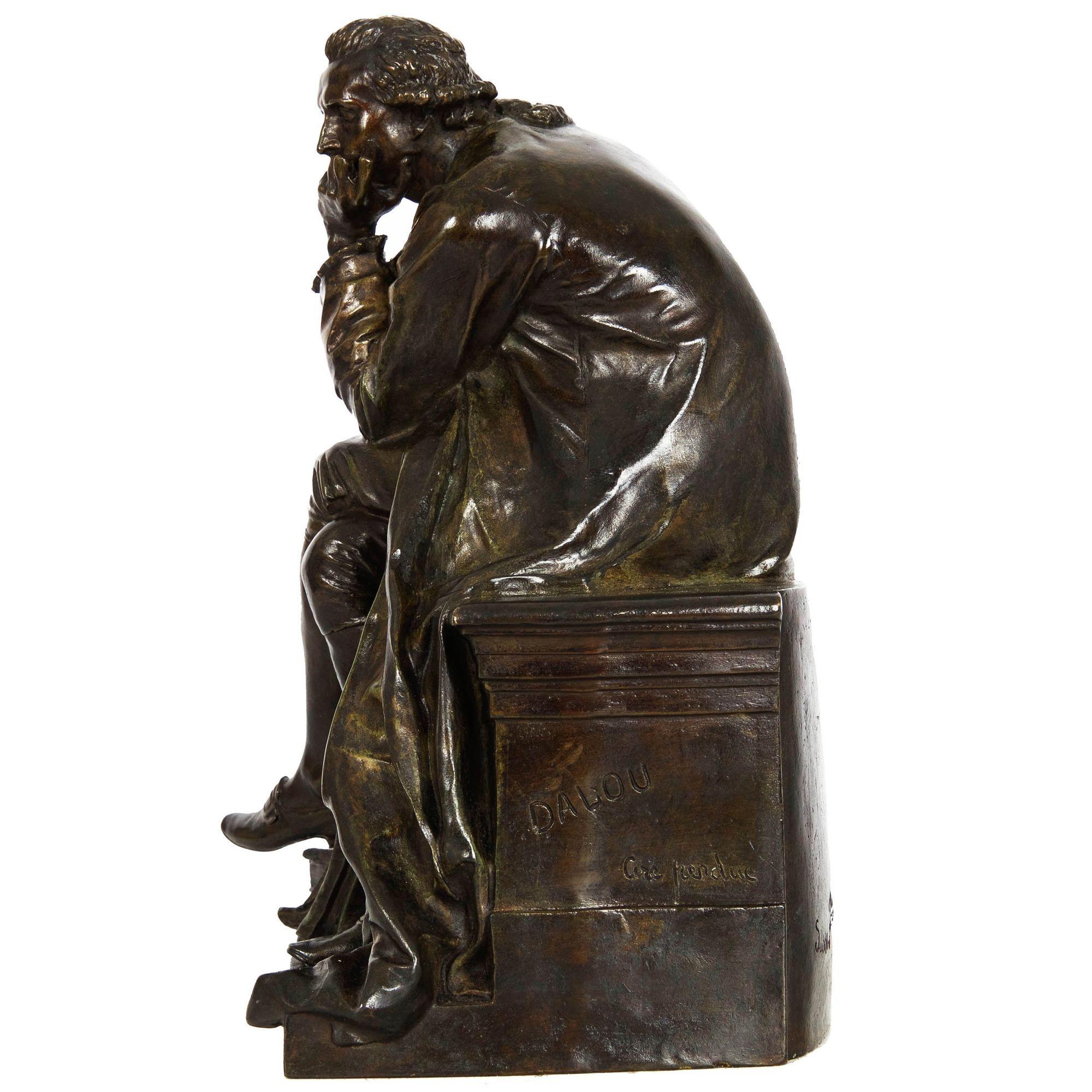 Rare French Bronze Sculpture of Antoine Lavoisier by Aimé-Jules Dalou 12
