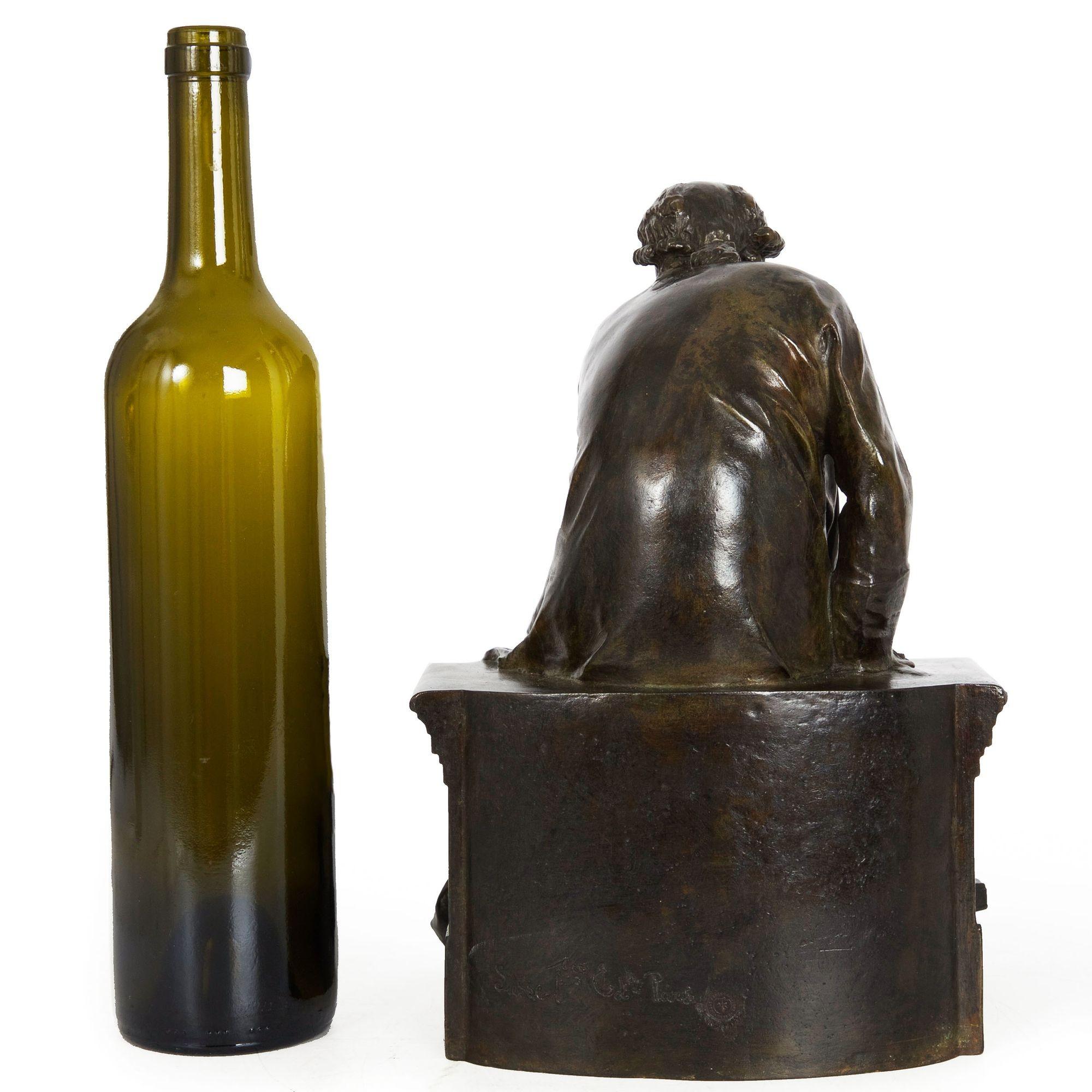 Rare French Bronze Sculpture of Antoine Lavoisier by Aimé-Jules Dalou 13