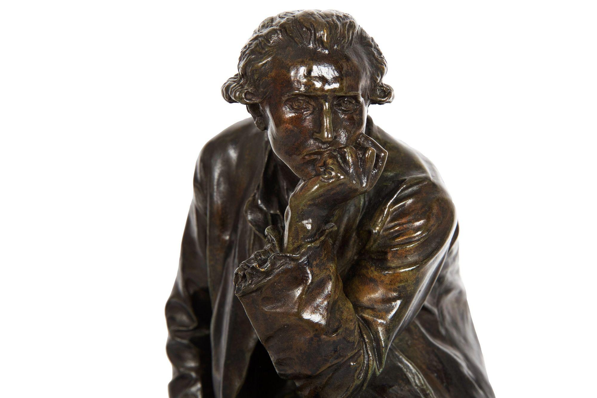 Rare French Bronze Sculpture of Antoine Lavoisier by Aimé-Jules Dalou 1