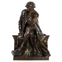 Rare French Bronze Sculpture of Antoine Lavoisier by Aimé-Jules Dalou