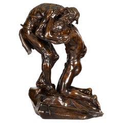 Rare French Bronze Sculpture “Return of Prodigal Son” by Ernest Dubois