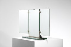 rare miroir triptyque en verre Brot des années 40/50 art déco moderniste