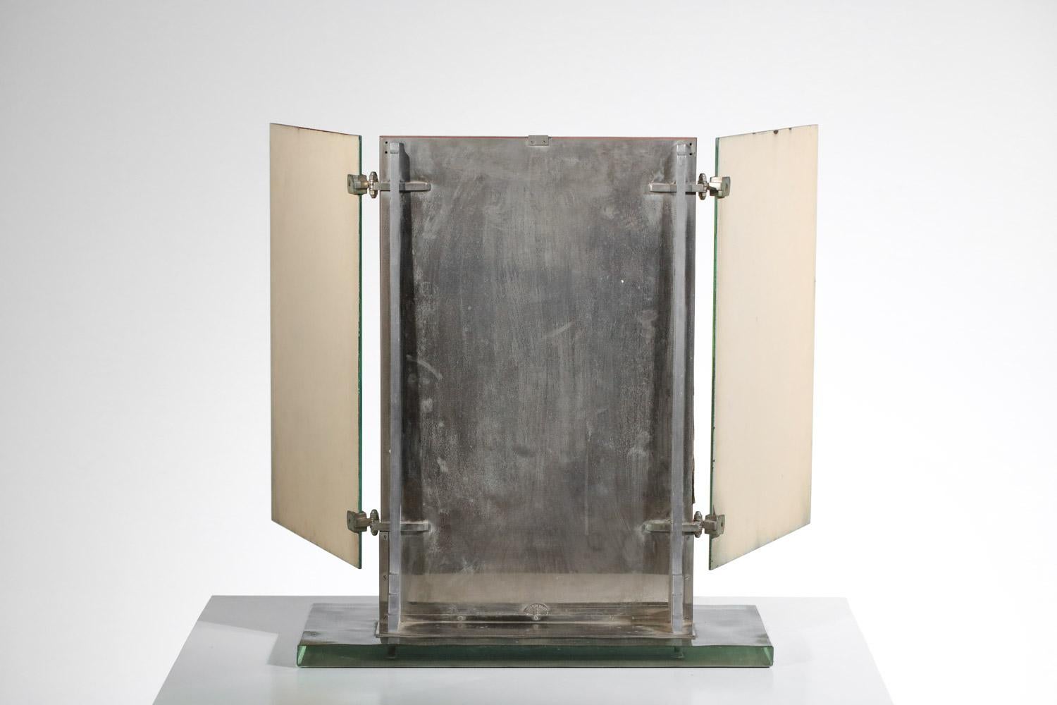 rare miroir triptyque en verre Brot des années 40/50 art déco moderniste en vente 1