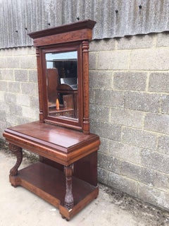 Rare French Buffet/Console, Antique Inlaid with Mirror