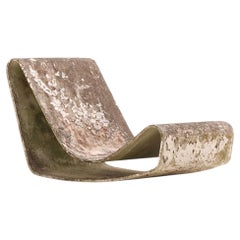 Rare French Cast Stone Loop Chair Designed by Willy Guhl, C. 1970