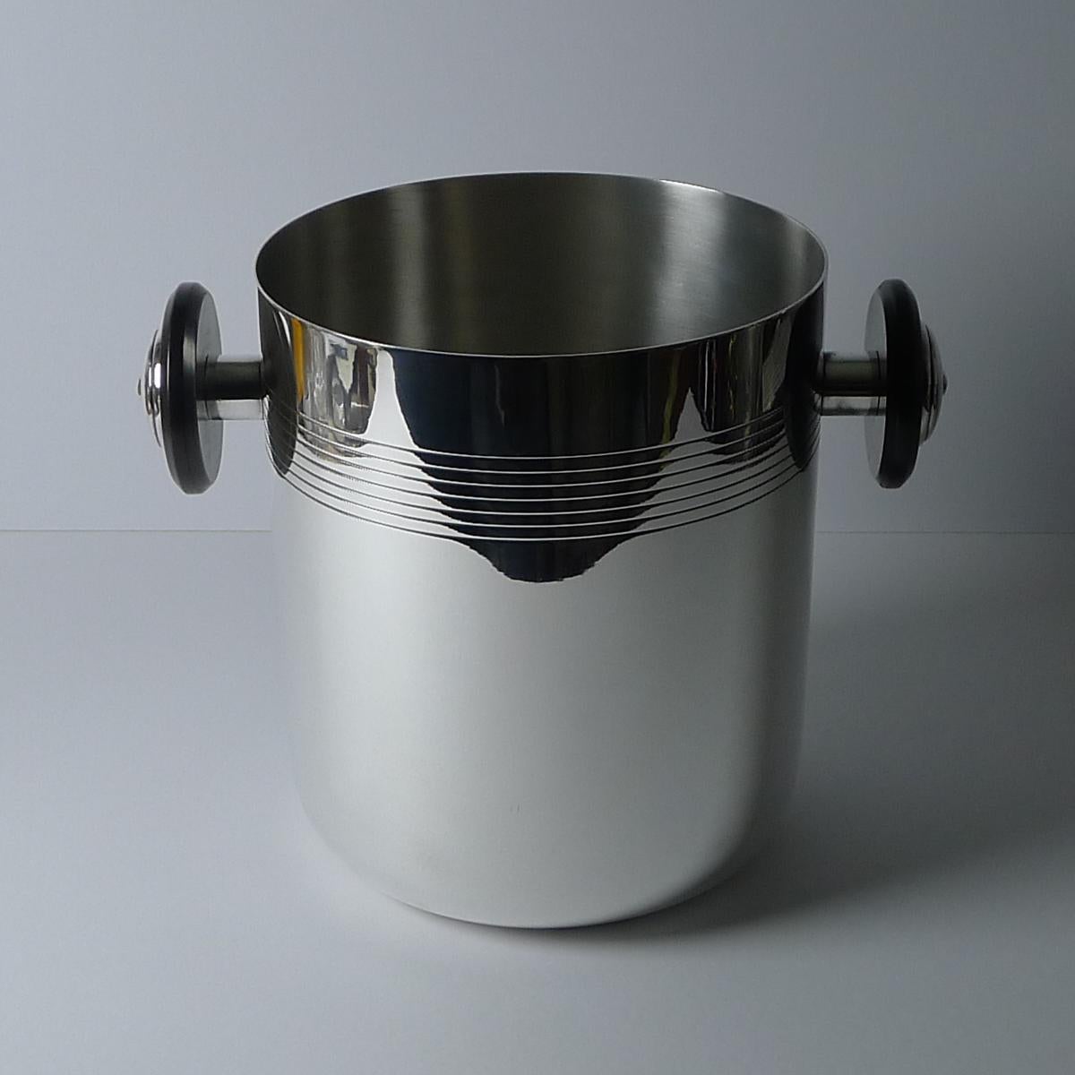 Silver Plate Rare French Christofle Art Deco Champagne Bucket / Wine Cooler c.1940 For Sale